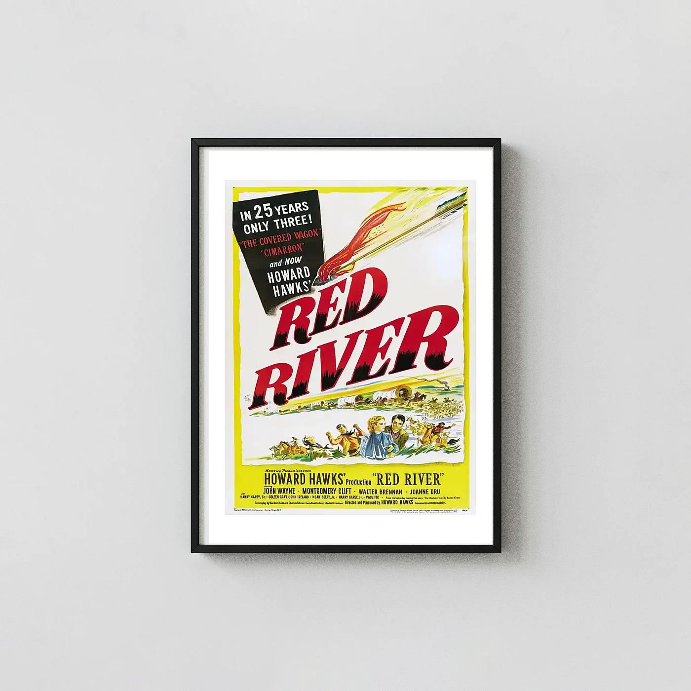 Red River | Movie Poster | John Wayne Western Film Movie Posters xe2x80x93 Portrait Frame Wall Art Mockup | MerchFuse