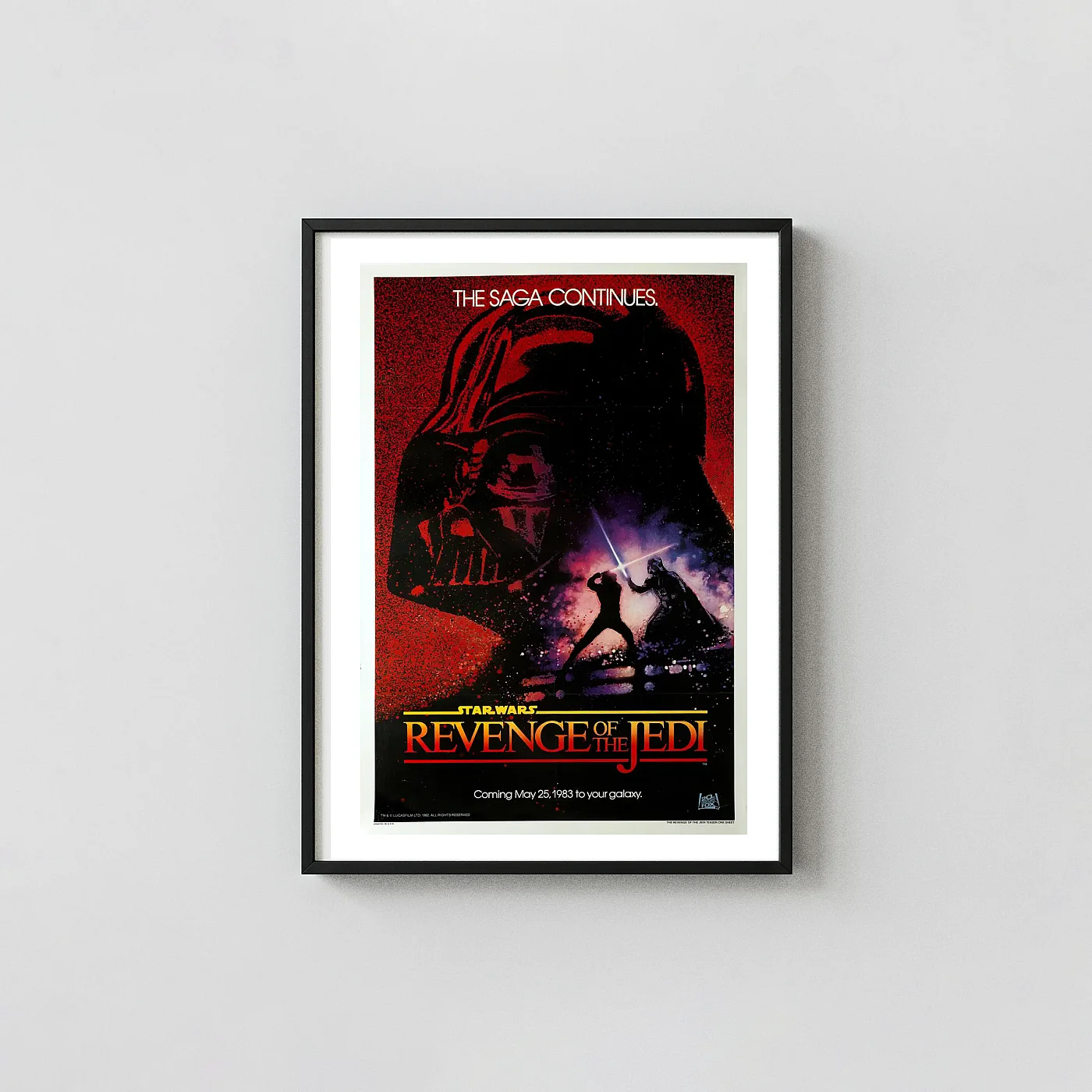Star Wars Movie Poster: Revenge of the Jedi – Rare 1983 Teaser – Wall Movie Posters xe2x80x93 Portrait Frame Wall Art Mockup | MerchFuse