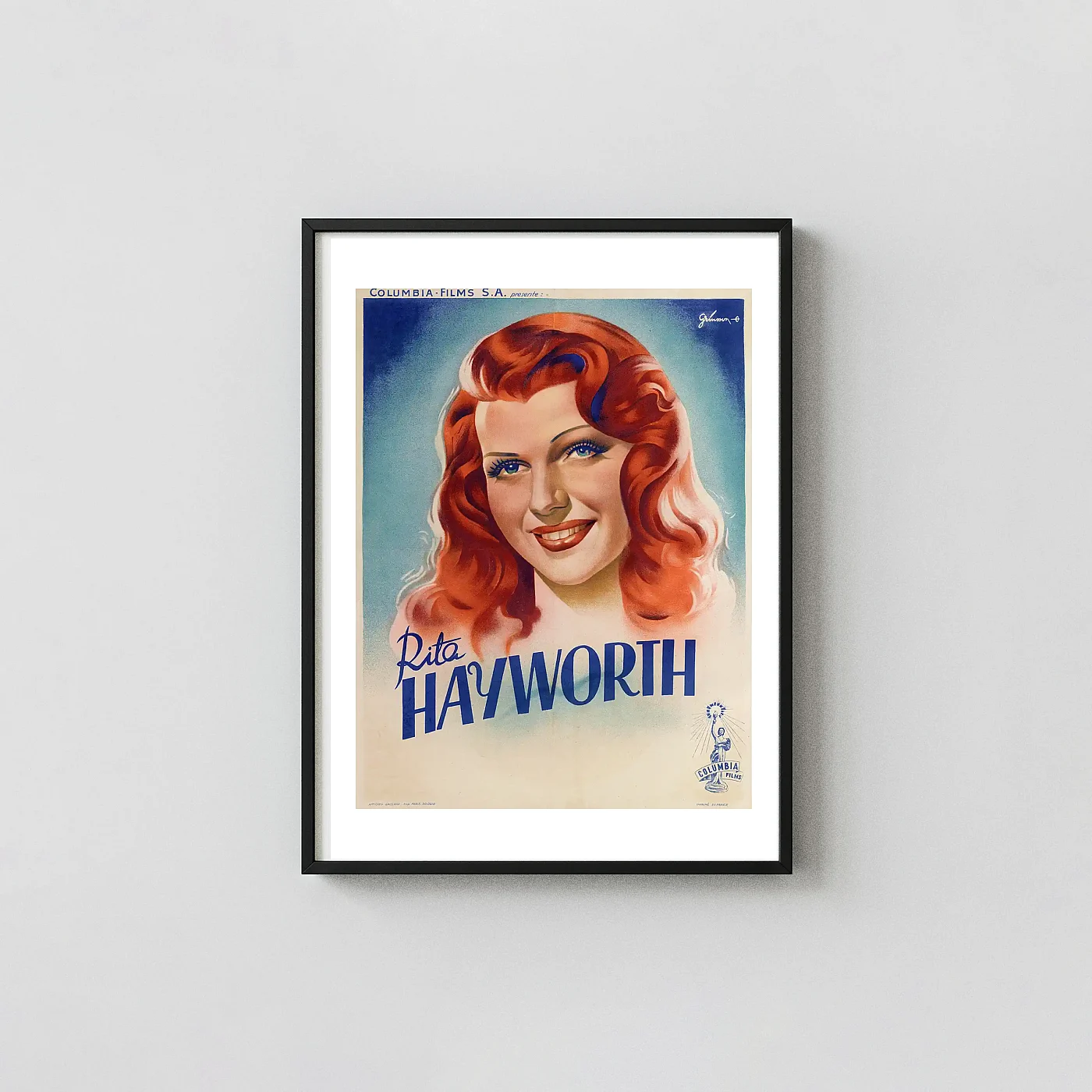 Rita Hayworth | Celebrity Poster | Vintage Hollywood Glamour Print Rita Hayworth | Celebrity Poster | Vintage Hollywood Glamour Movie Posters Xe2X80X93 Portrait Frame Wall Art Mockup | Merchfuse