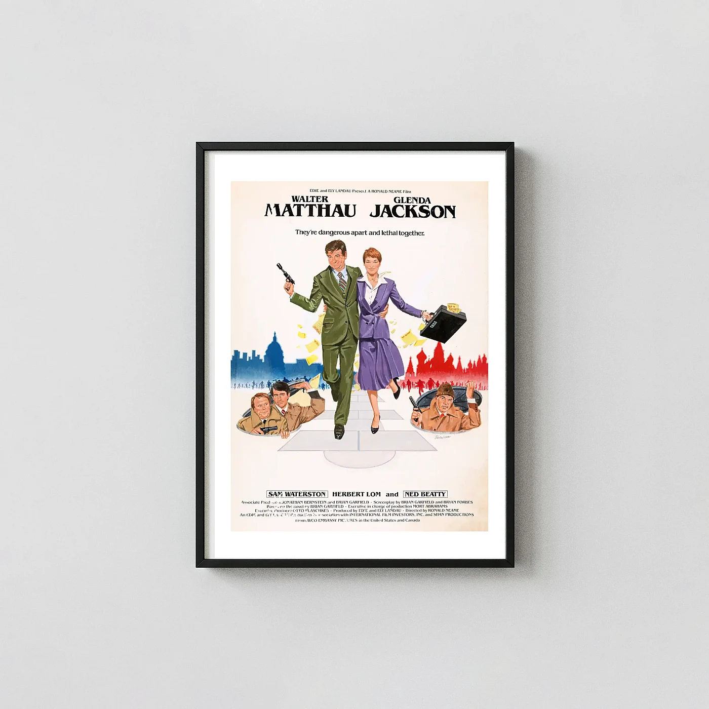 Hopscotch | Movie Poster | Vintage Spy Comedy Art ft. Walter Matthau Action & Adventure Movie Posters xe2x80x93 Portrait Frame Wall Art Mockup | MerchFuse