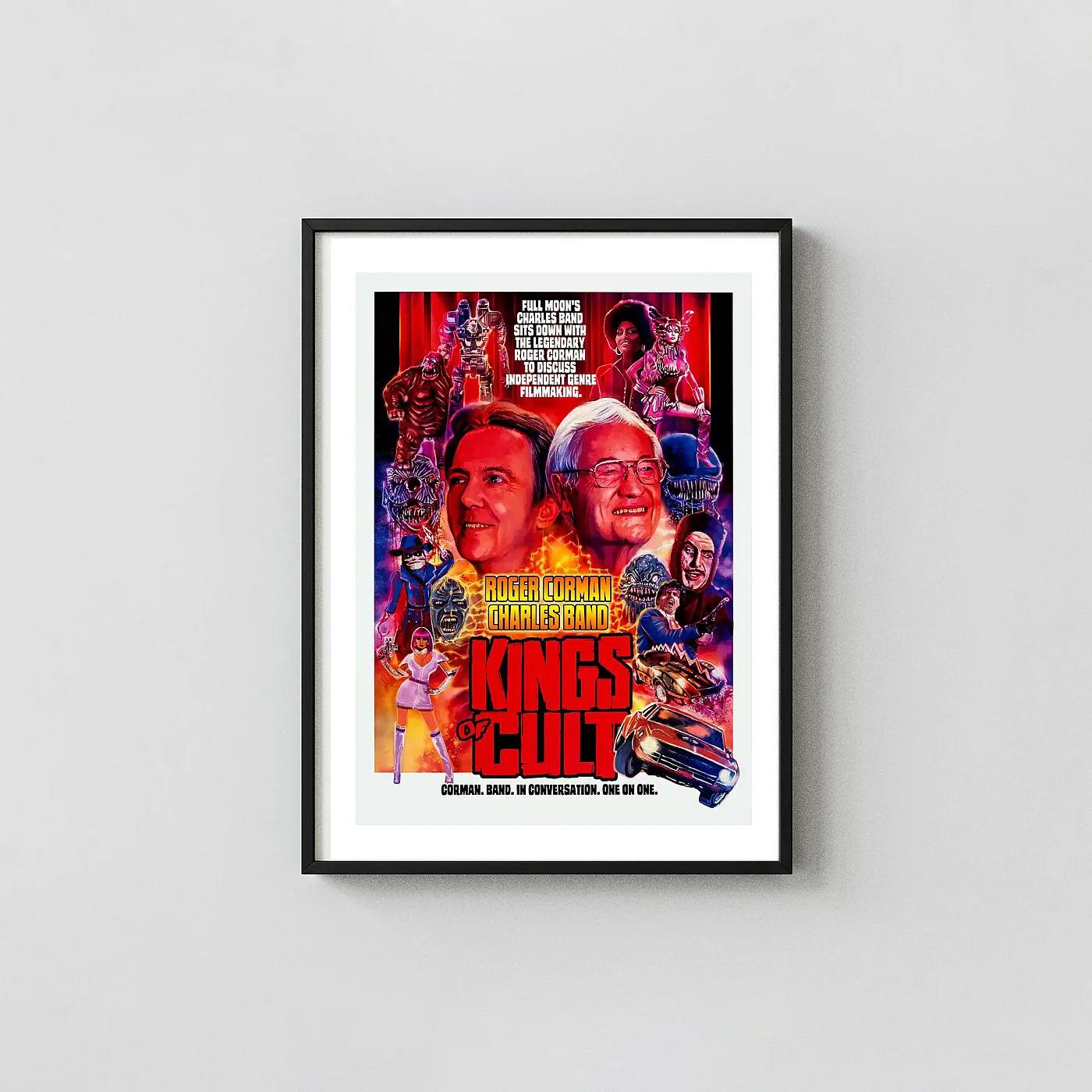 Kings of Cult Roger Corman Charles Band | Movie Poster | Retro B-Movie Horror Movies Posters xe2x80x93 Portrait Frame Wall Art Mockup | MerchFuse