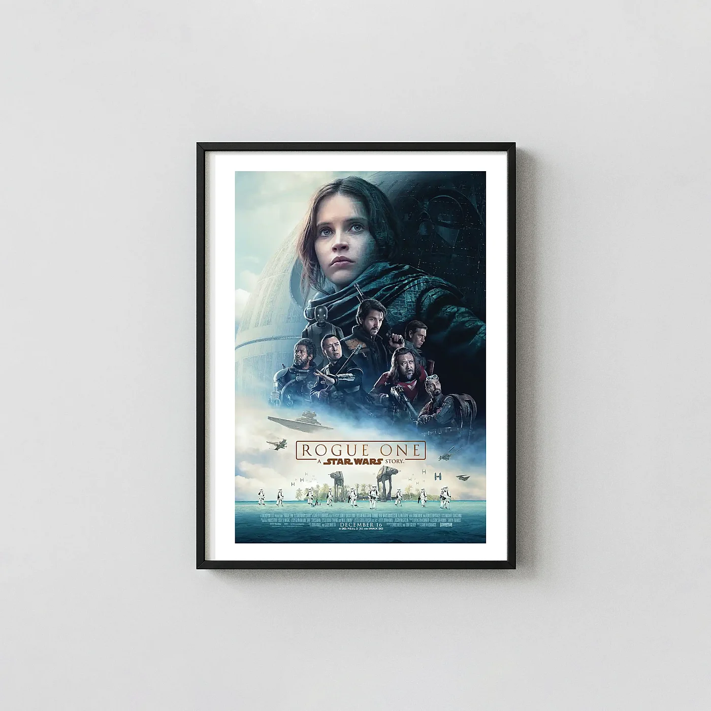 Star Wars Movie Poster: Rogue One – A Star Wars Story (2016) – Wall Movie Posters xe2x80x93 Portrait Frame Wall Art Mockup | MerchFuse