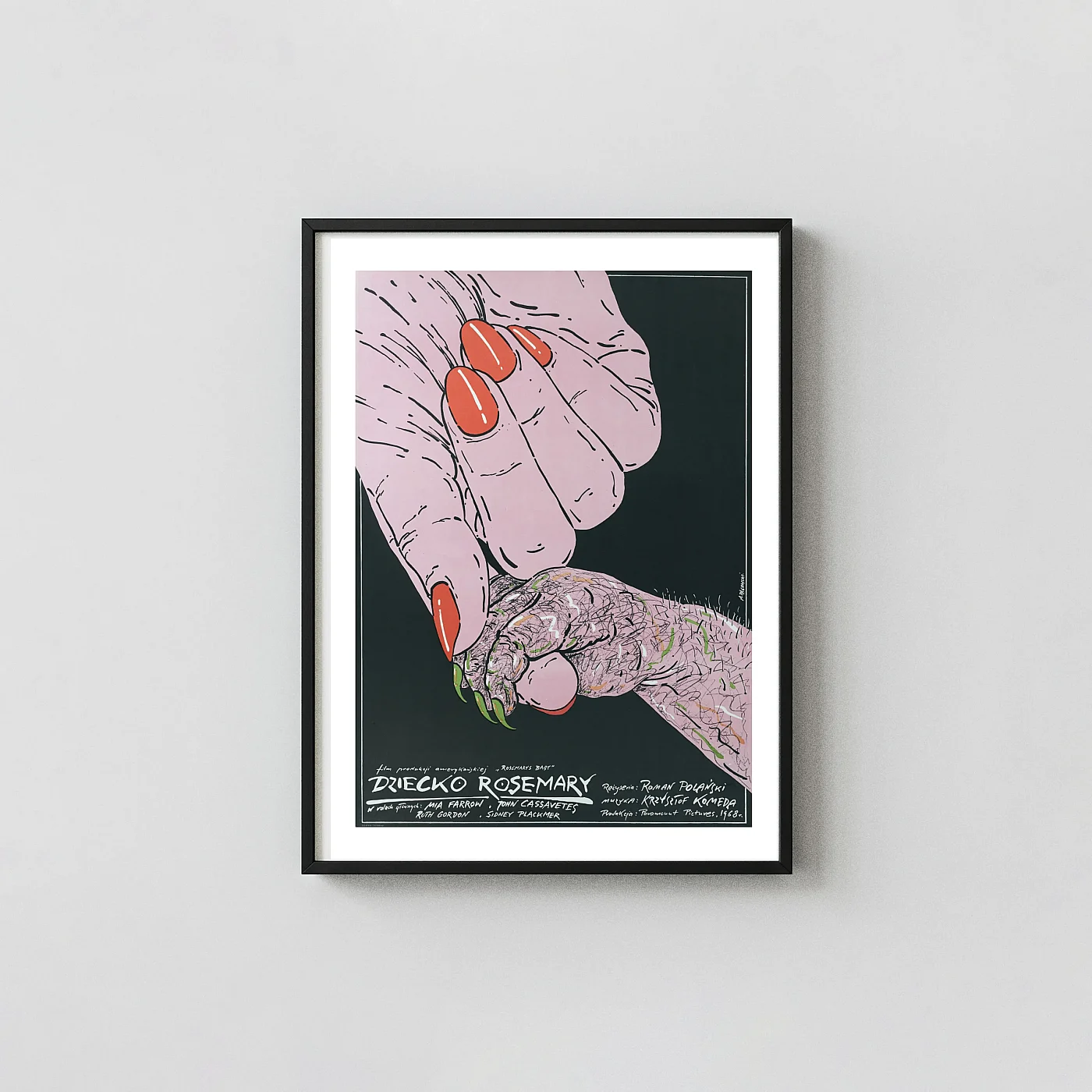 Rosemary's Baby | Horror Movie Poster | Iconic Polish Horror Movies Posters xe2x80x93 Portrait Frame Wall Art Mockup | MerchFuse