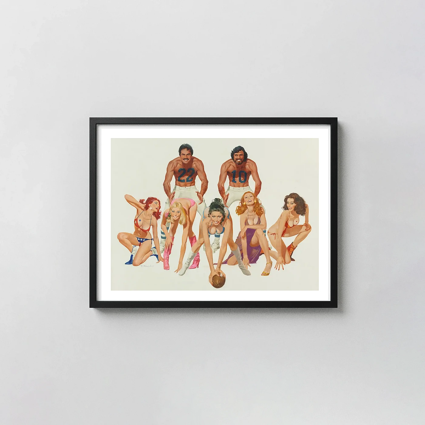 Semi-Tough | Vintage Movie Poster | Burt Reynolds 1977 Retro Movie Posters xe2x80x93 Landscape Frame Wall Art Mockup | MerchFuse