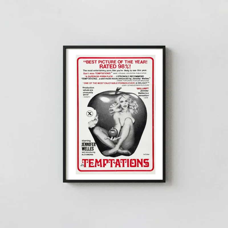 Temptations Movie Poster | Vintage 1978 Wall Art Print | Iconic Apple Design