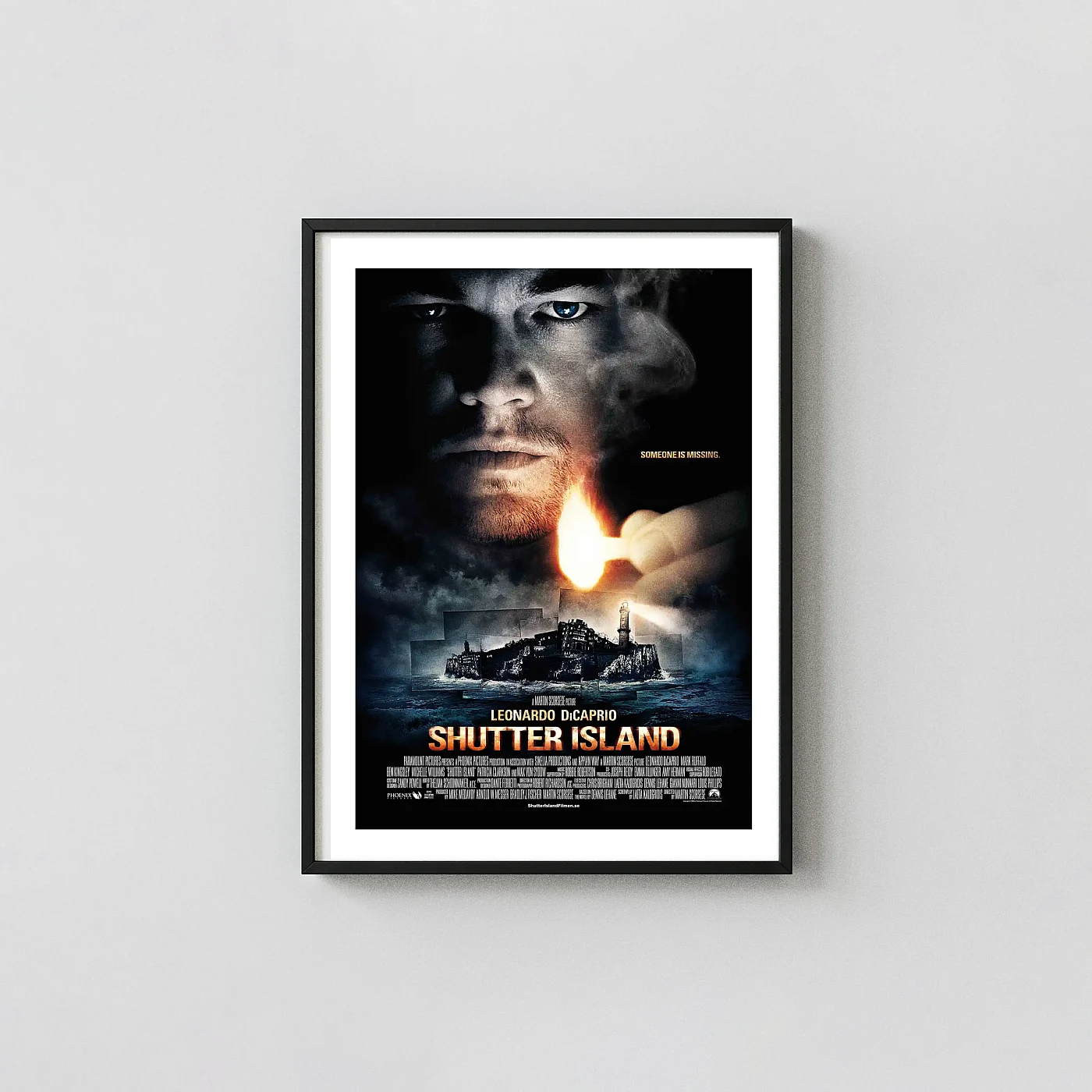 Shutter Island | Movie Poster | DiCaprio Lighthouse Thriller Movie Posters xe2x80x93 Portrait Frame Wall Art Mockup | MerchFuse
