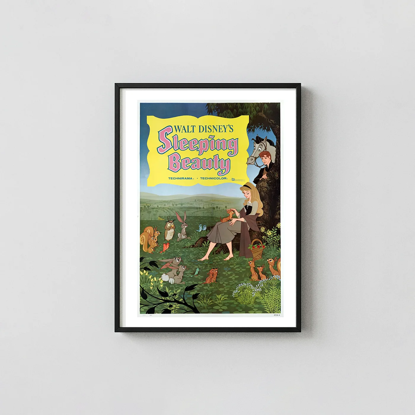 Sleeping Beauty | Vintage Movie Poster | Aurora & Forest Friends Animation and Anime Posters xe2x80x93 Portrait Frame Wall Art Mockup | MerchFuse