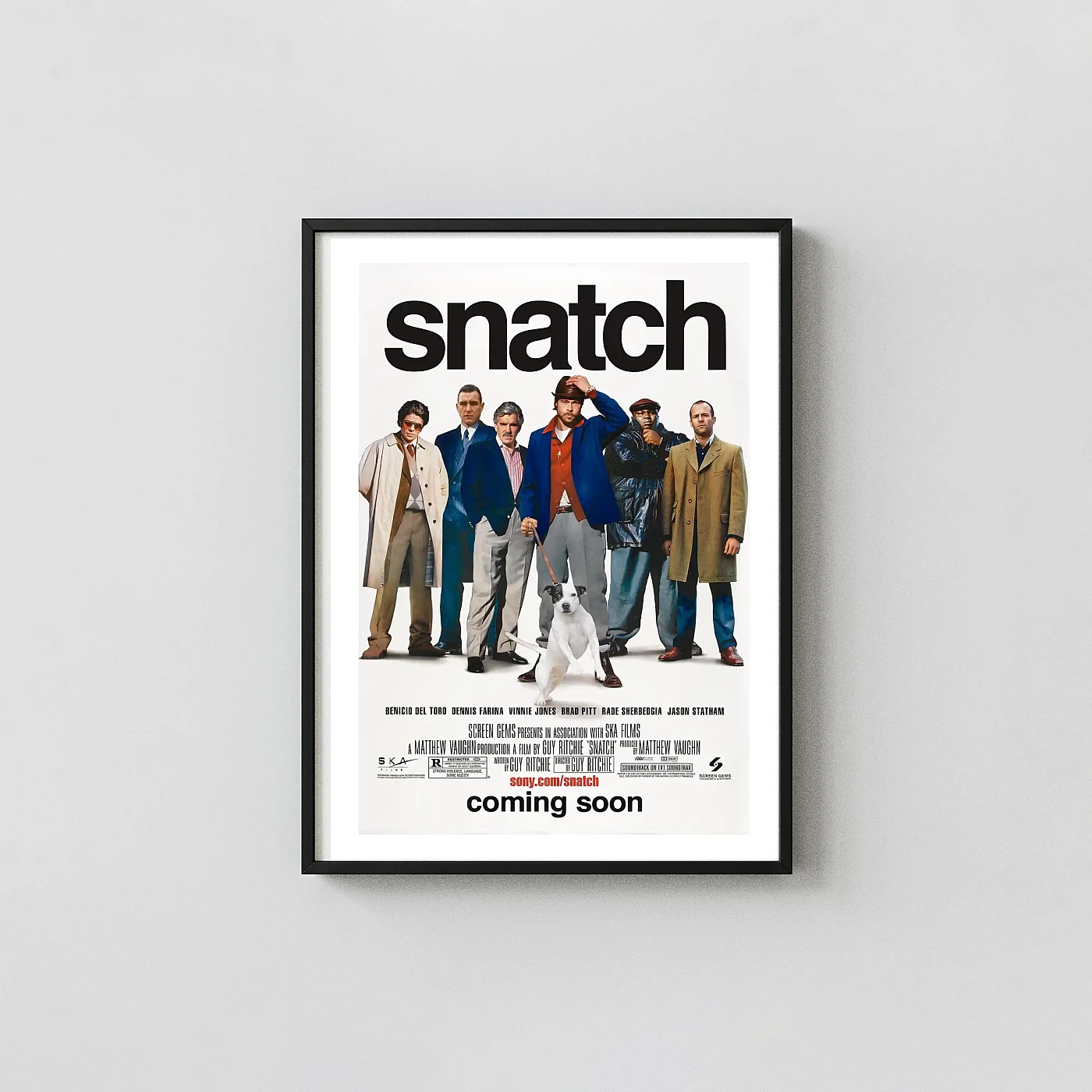 Snatch | Movie Poster | Iconic Ensemble Cast Wall Movie Posters xe2x80x93 Portrait Frame Wall Art Mockup | MerchFuse
