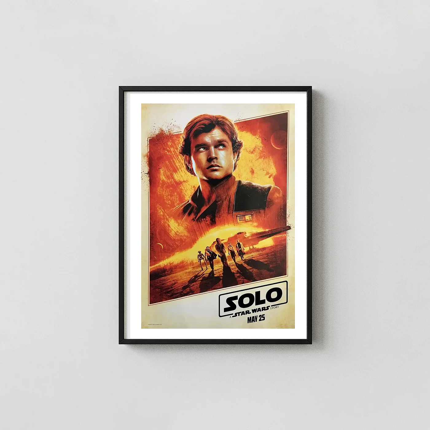 Star Wars Movie Poster: Solo – A Star Wars Story (2018) – Wall Movie Posters xe2x80x93 Portrait Frame Wall Art Mockup | MerchFuse