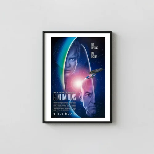 Star Trek Generations Poster — 1994 Kirk Picard Sci-Fi Movie Print