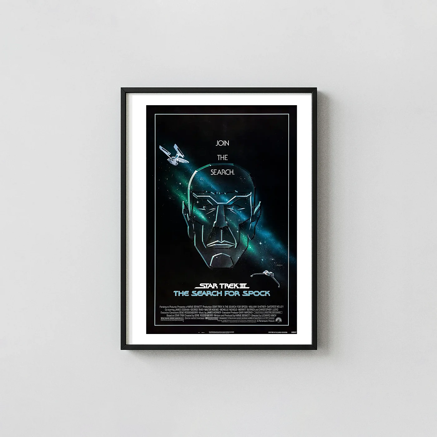 Star Trek III: The Search for Spock | Movie Poster | Vulcan Profile Art Movie Posters xe2x80x93 Portrait Frame Wall Art Mockup | MerchFuse