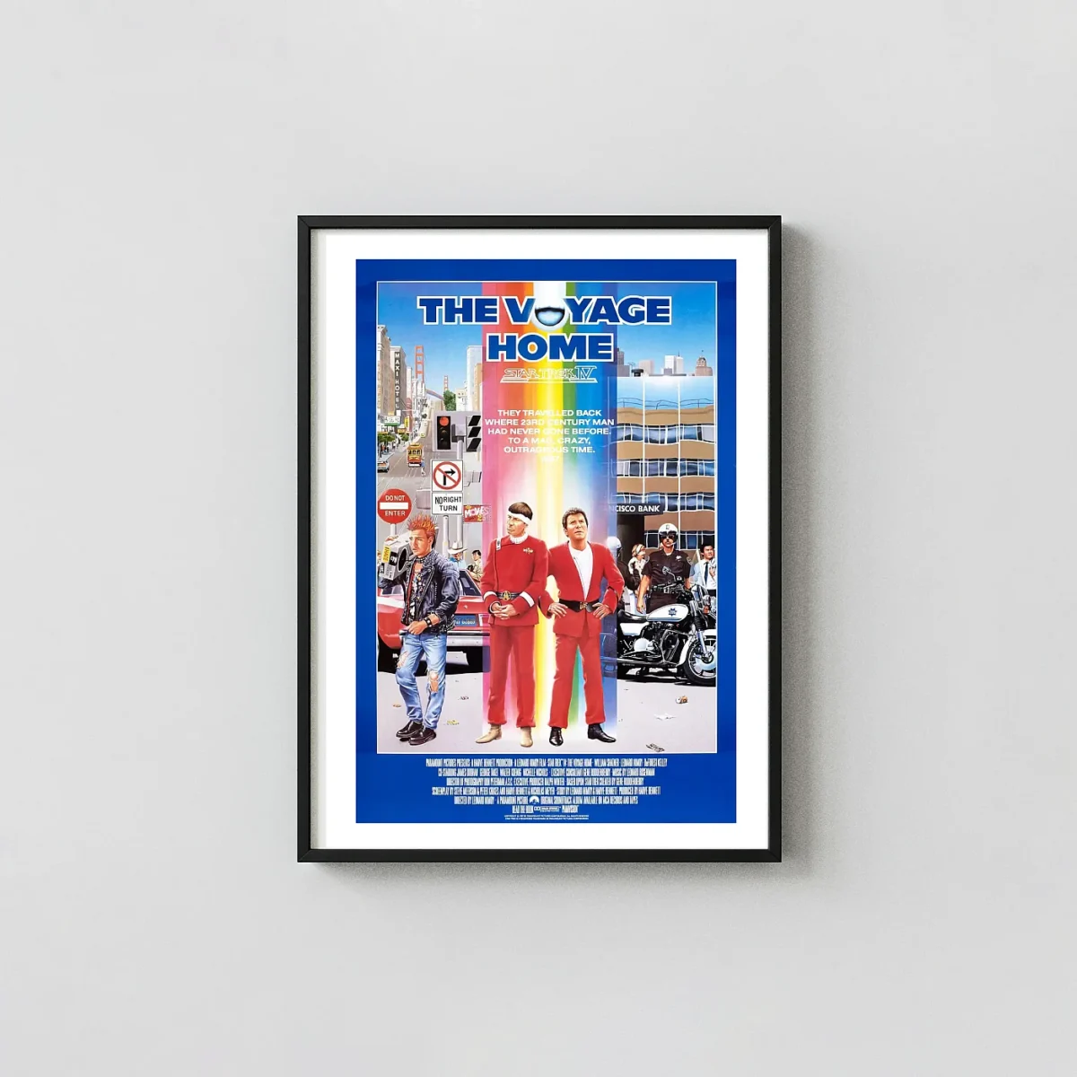 Star Trek IV: The Voyage Home | Movie Poster | Retro 80s San Francisco Art Movie Posters xe2x80x93 Portrait Frame Wall Art Mockup | MerchFuse