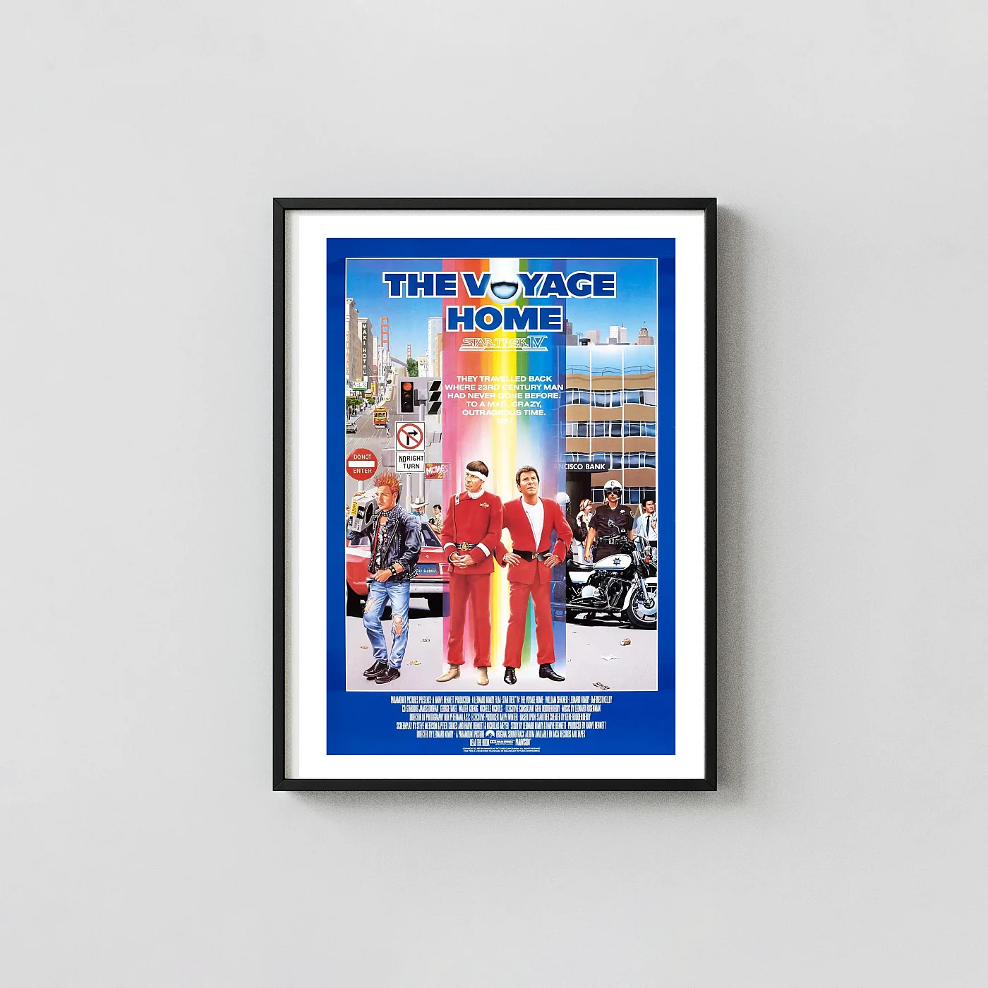 Star Trek IV: The Voyage Home | Movie Poster | Retro 80s San Francisco Art Movie Posters xe2x80x93 Portrait Frame Wall Art Mockup | MerchFuse
