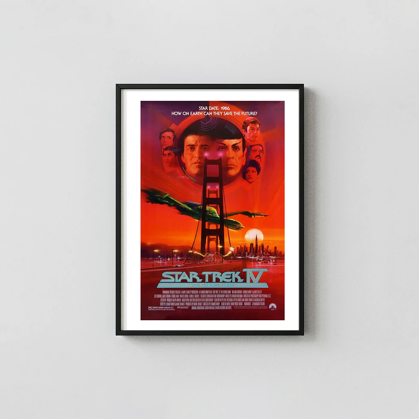Star Trek IV: The Voyage Home | Movie Poster | Klingon Bird-of-Prey Art Movie Posters xe2x80x93 Portrait Frame Wall Art Mockup | MerchFuse