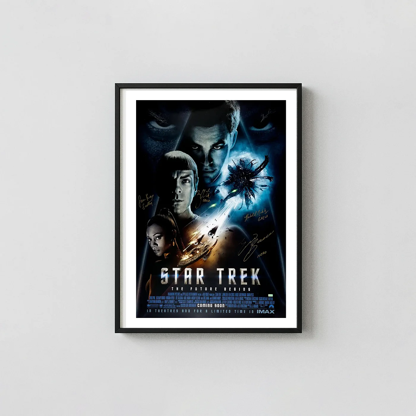 Star Trek (2009) | Movie Poster | Iconic Kirk & Spock Character Art Movie Posters xe2x80x93 Portrait Frame Wall Art Mockup | MerchFuse
