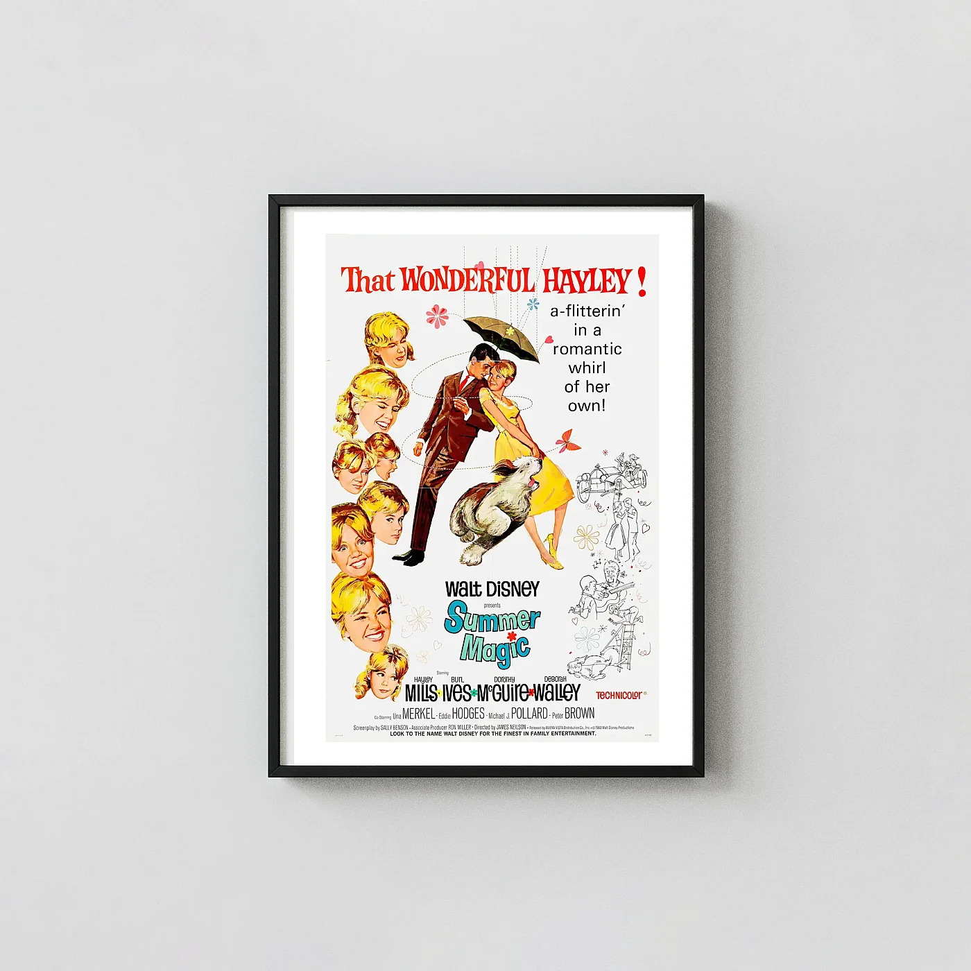 Summer Magic 1963 Poster — Walt Disney Movie Wall Art Print Summer Magic 1963 Poster — Walt Disney Movie Wall Animation And Anime Posters Xe2X80X93 Portrait Frame Wall Art Mockup | Merchfuse