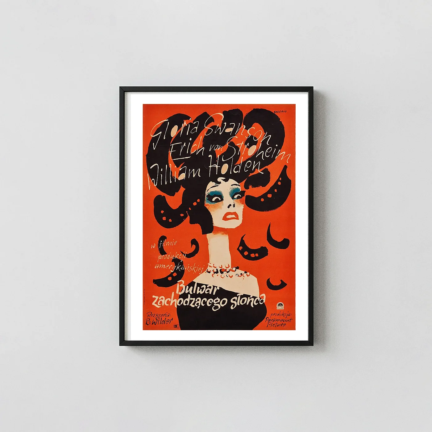 Sunset Boulevard 1950 Film Noir Poster - Alternate Hollywood Wall Art Variant Movie Posters xe2x80x93 Portrait Frame Wall Art Mockup | MerchFuse