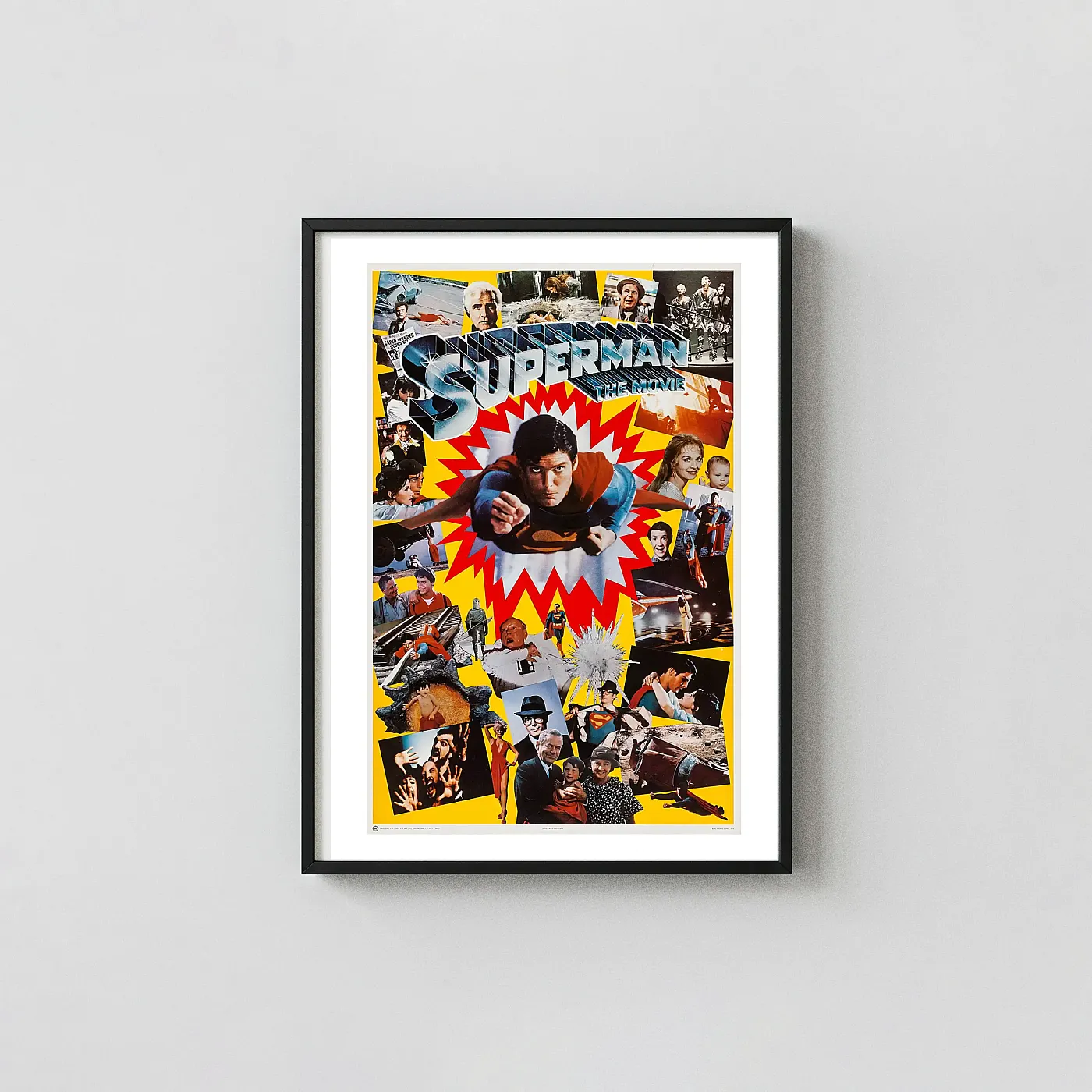 Superman 1978 Thought Factory Print — Rare Superhero Film Poster Movie Posters xe2x80x93 Portrait Frame Wall Art Mockup | MerchFuse