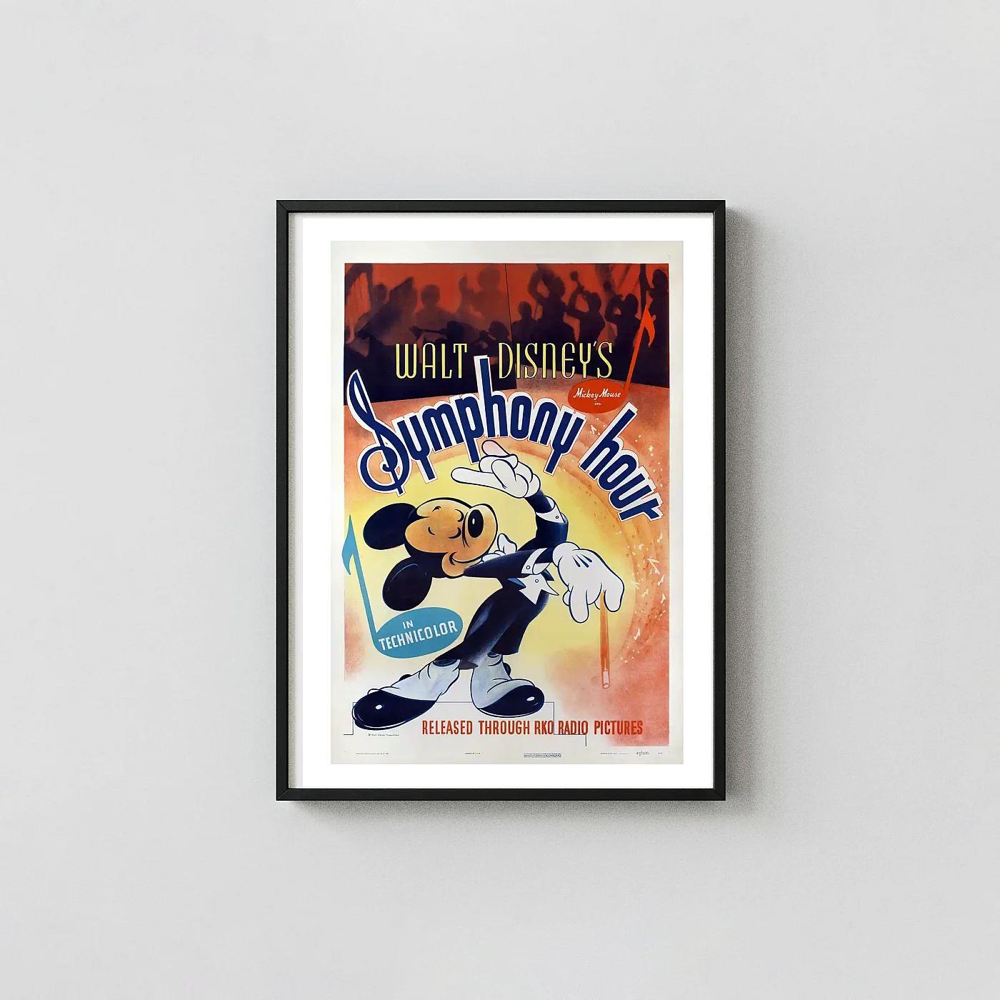 Symphony Hour Mickey Mouse Poster 1942 — Vintage Disney Short Film Wall Art Symphony Hour Mickey Mouse Poster 1942 — Vintage Disney Short Film Horror Movies Posters Xe2X80X93 Portrait Frame Wall Art Mockup | Merchfuse