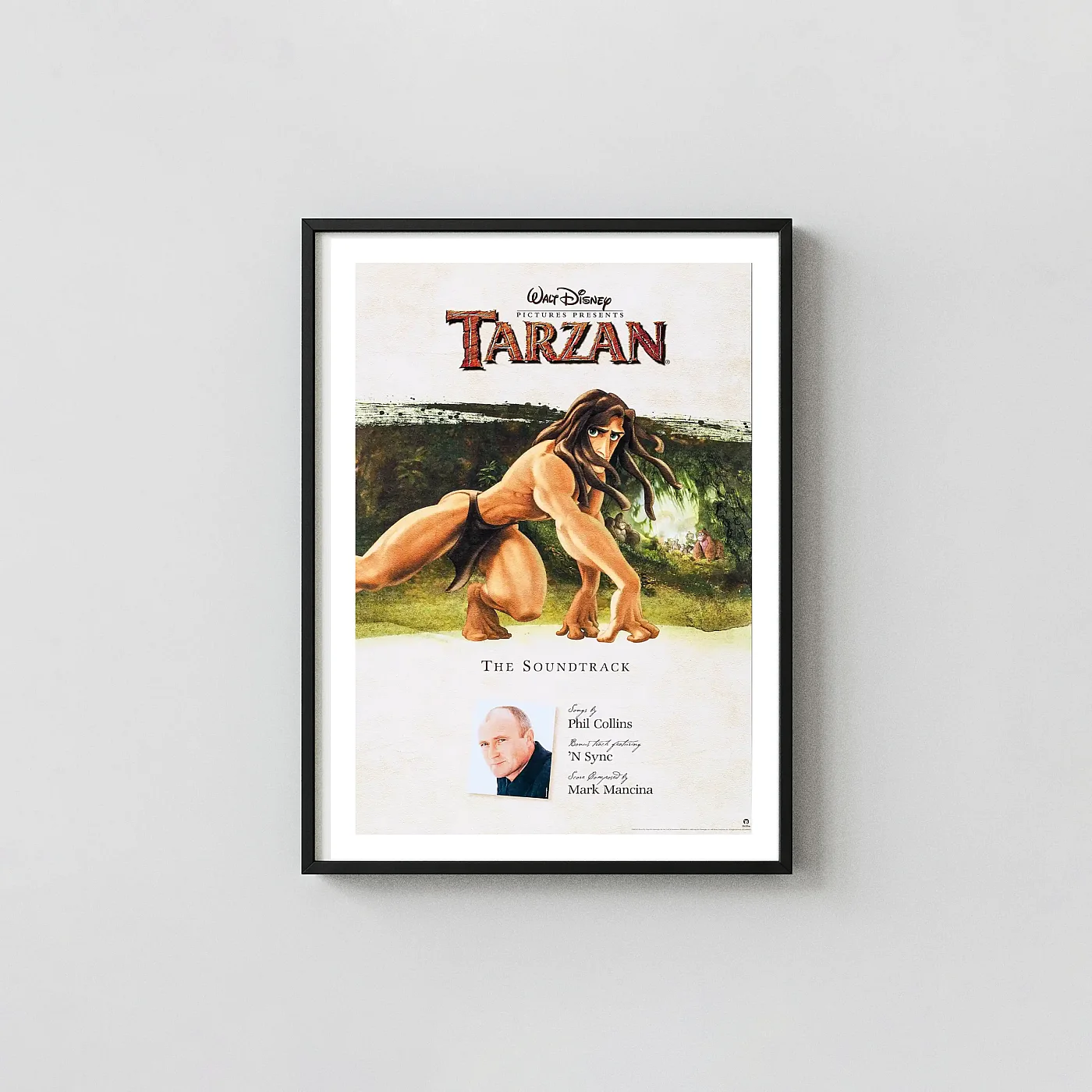 Tarzan 1999 Disney Poster - Animated Movie Jungle Wall Art Print Buena Vista Animation and Anime Posters xe2x80x93 Portrait Frame Wall Art Mockup | MerchFuse