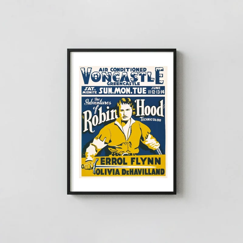 Adventures of Robin Hood 1938 Poster - Errol Flynn Vintage Swashbuckler Movie Wall Art Print