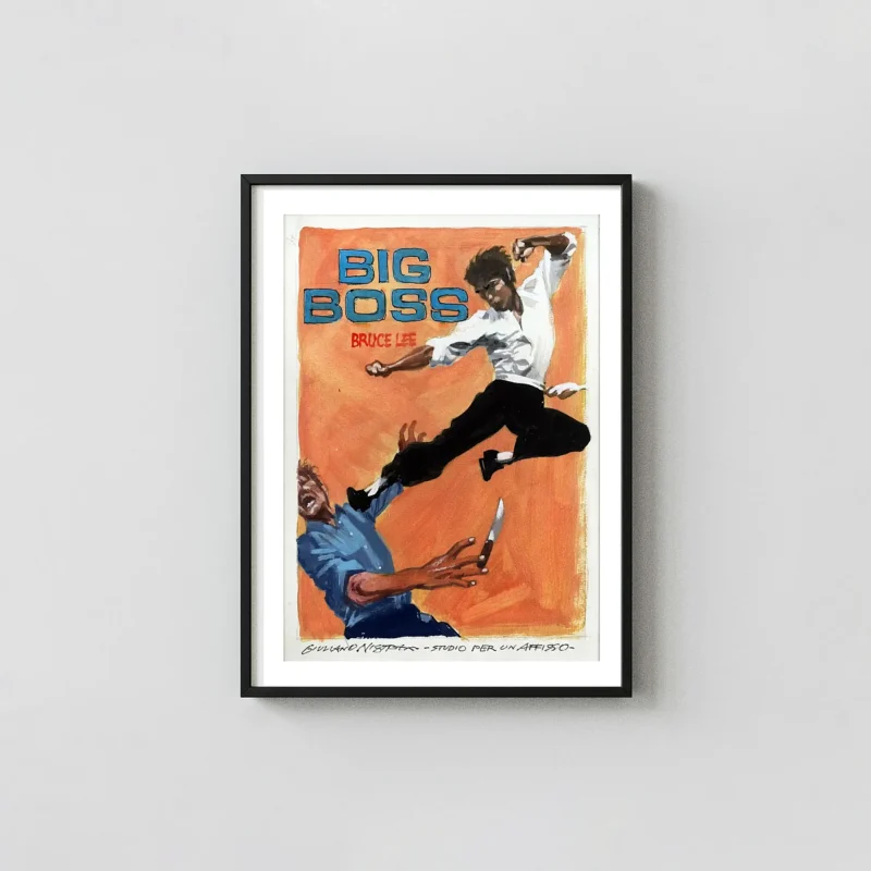 The Big Boss Poster - 1971 Bruce Lee Martial Arts Film Wall Action & Adventure Movie Posters xe2x80x93 Portrait Frame Wall Art Mockup | MerchFuse