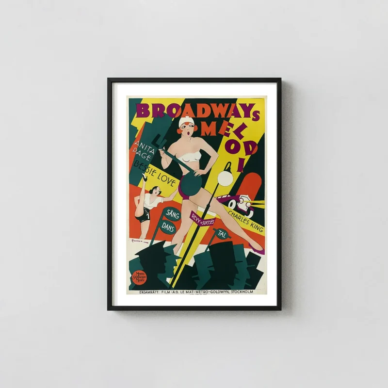 The Broadway Melody Poster - 1929 First Oscar Best Picture Musical Wall Movie Posters xe2x80x93 Portrait Frame Wall Art Mockup | MerchFuse