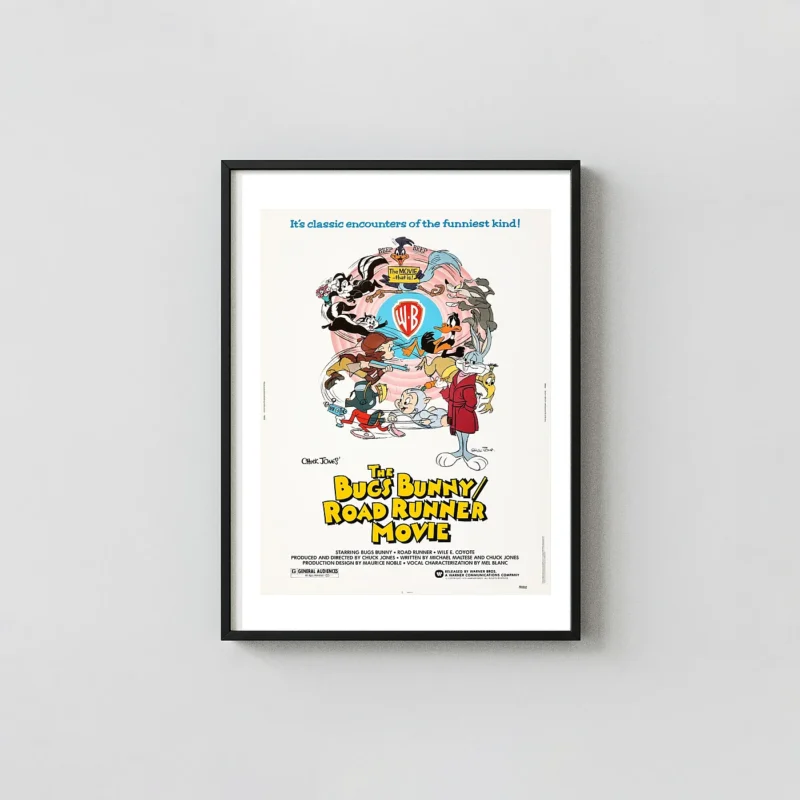The Bugs Bunny Road Runner Movie Poster - 1979 Warner Bros Looney Tunes Wall Movie Posters xe2x80x93 Portrait Frame Wall Art Mockup | MerchFuse
