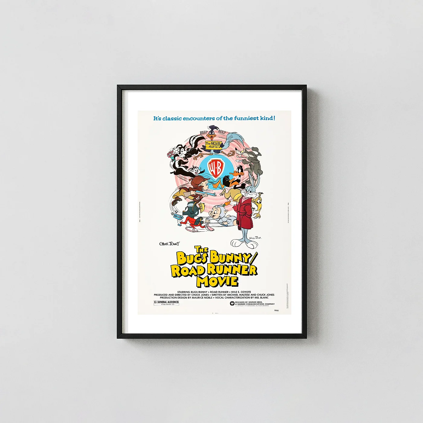 The Bugs Bunny Road Runner Movie Poster - 1979 Warner Bros Looney Tunes Wall Art Print The Bugs Bunny Road Runner Movie Poster - 1979 Warner Bros Looney Tunes Wall Movie Posters Xe2X80X93 Portrait Frame Wall Art Mockup | Merchfuse