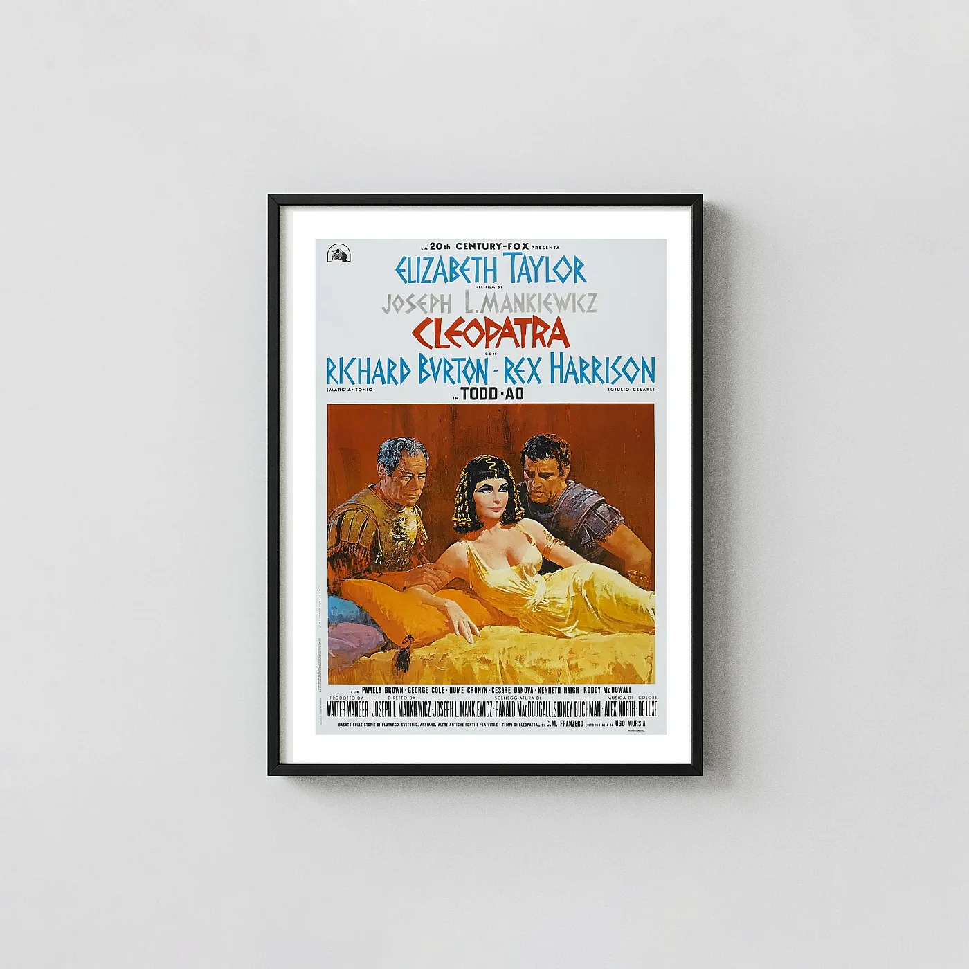 Cleopatra Poster - 1963 Elizabeth Taylor Richard Burton Epic Wall Movie Posters xe2x80x93 Portrait Frame Wall Art Mockup | MerchFuse