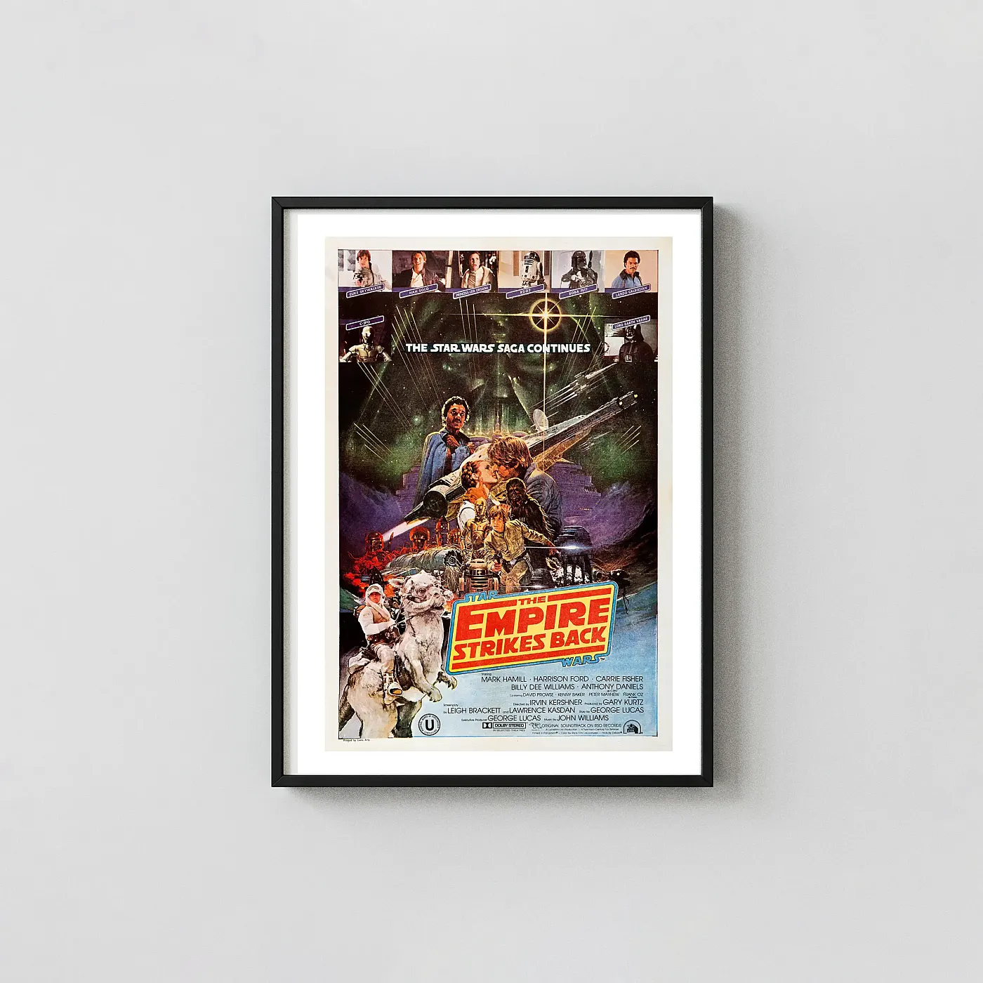 The Empire Strikes Back (1980) Illustrated Poster – Wall Movie Posters xe2x80x93 Portrait Frame Wall Art Mockup | MerchFuse