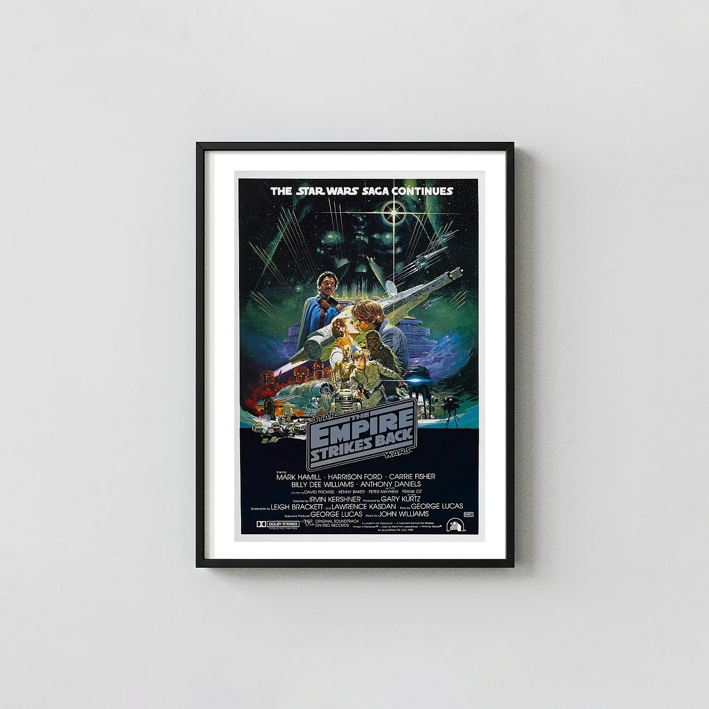 The Empire Strikes Back (1980) Illustrated Poster – Wall Movie Posters xe2x80x93 Portrait Frame Wall Art Mockup | MerchFuse