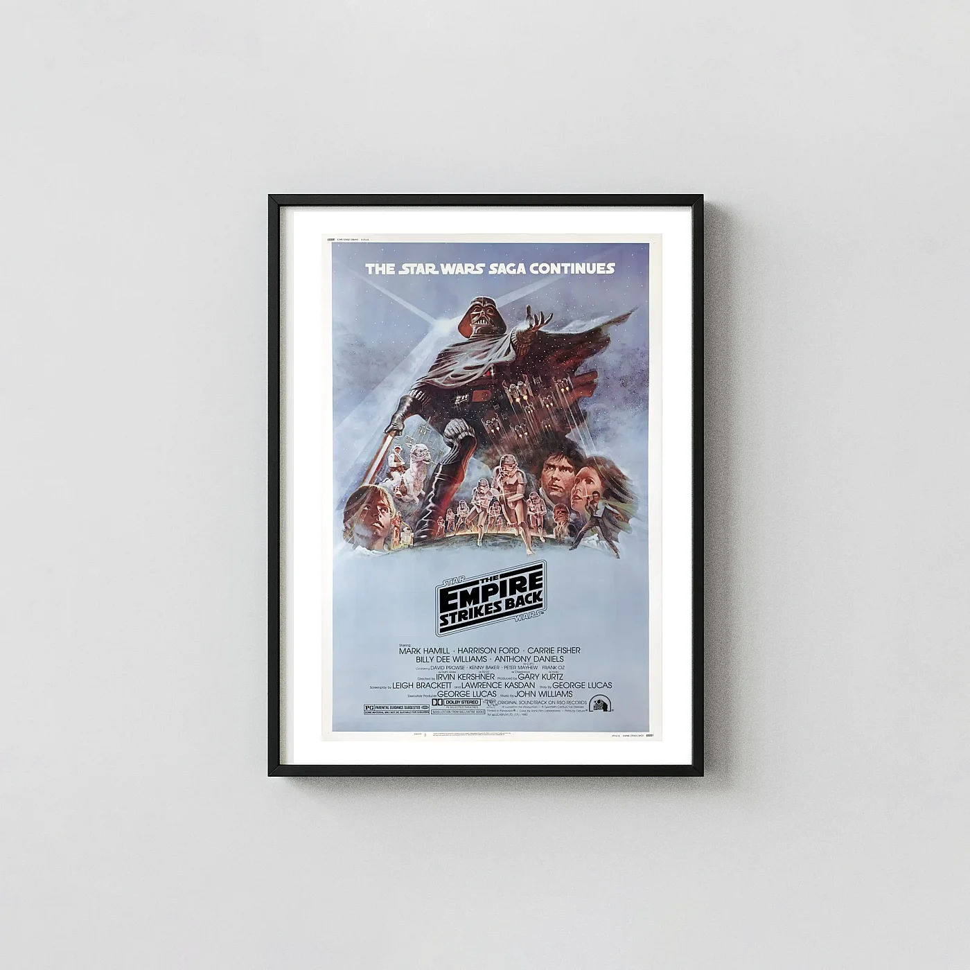 The Empire Strikes Back Poster (1980) Vintage Theatrical Print – Wall Art Prints Movie Posters xe2x80x93 Portrait Frame Wall Art Mockup | MerchFuse
