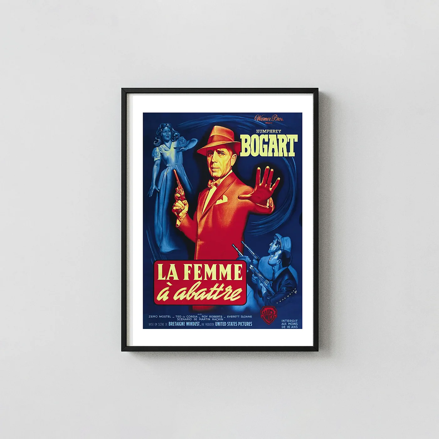 The Enforcer Poster - 1951 Humphrey Bogart Warner Bros Film Noir Wall Movie Posters xe2x80x93 Portrait Frame Wall Art Mockup | MerchFuse