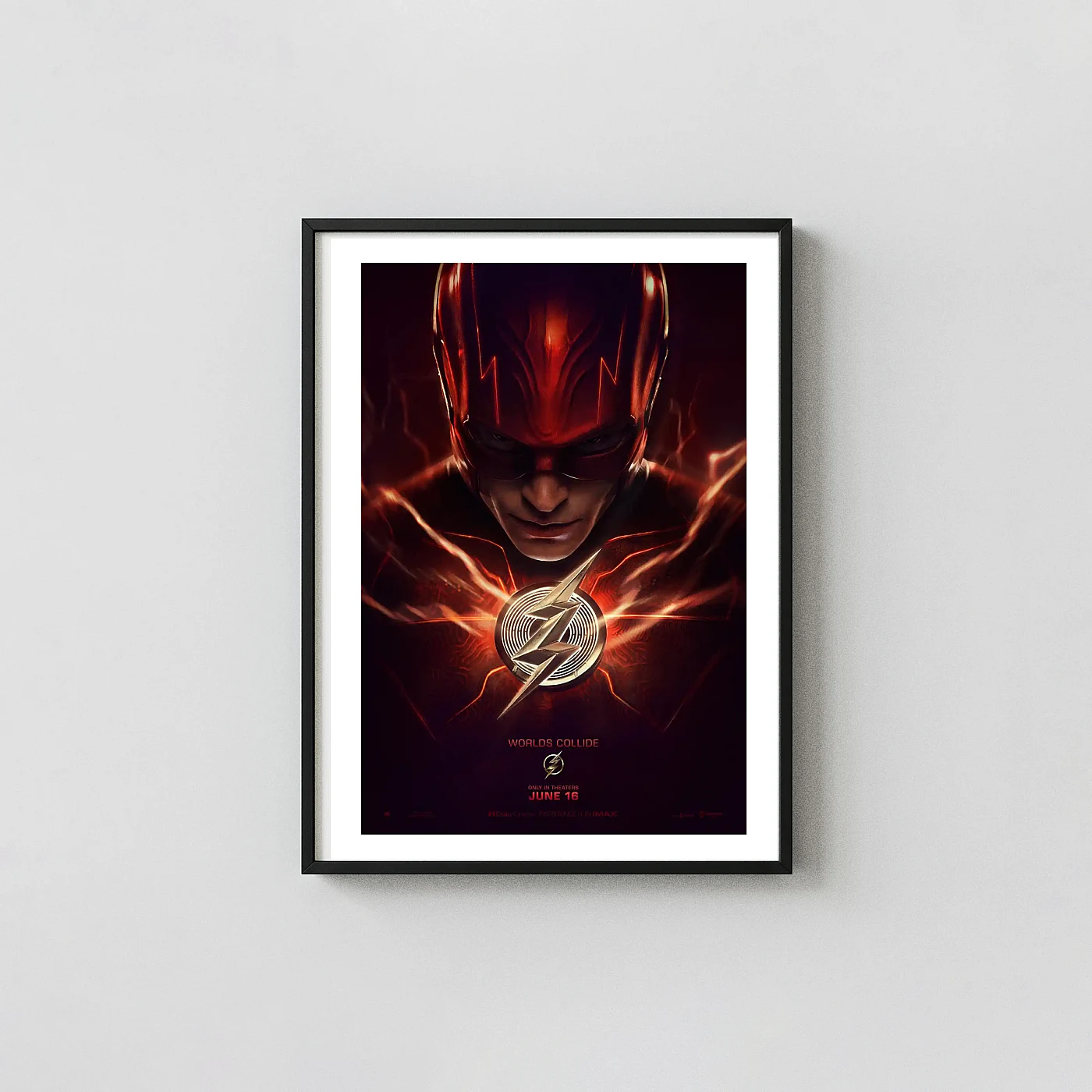 The Flash Movie Poster - 2023 DC Film Ezra Miller Superhero Wall Movie Posters xe2x80x93 Portrait Frame Wall Art Mockup | MerchFuse