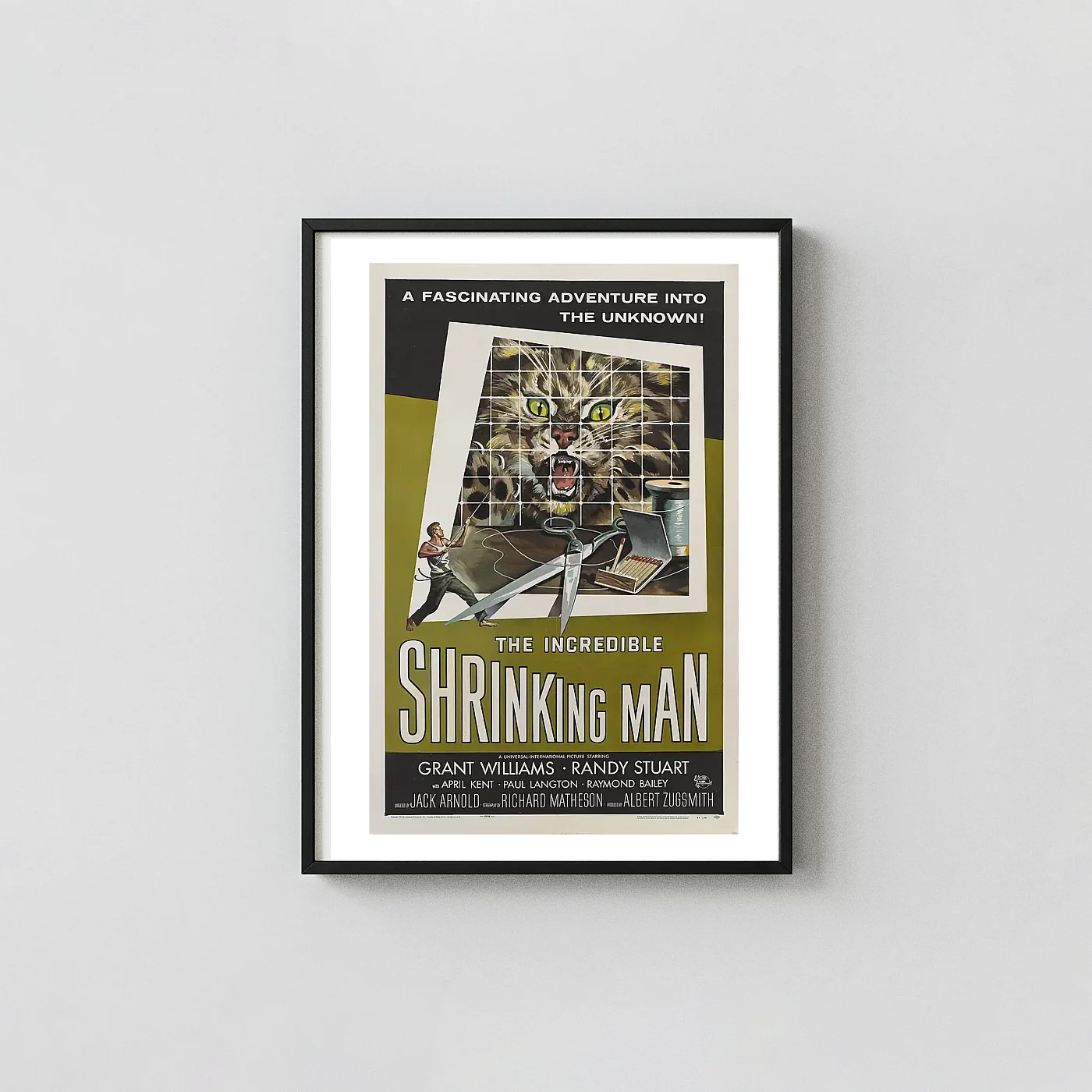 The Incredible Shrinking Man Poster — 1957 Vintage Sci-Fi Horror Wall Movie Posters xe2x80x93 Portrait Frame Wall Art Mockup | MerchFuse