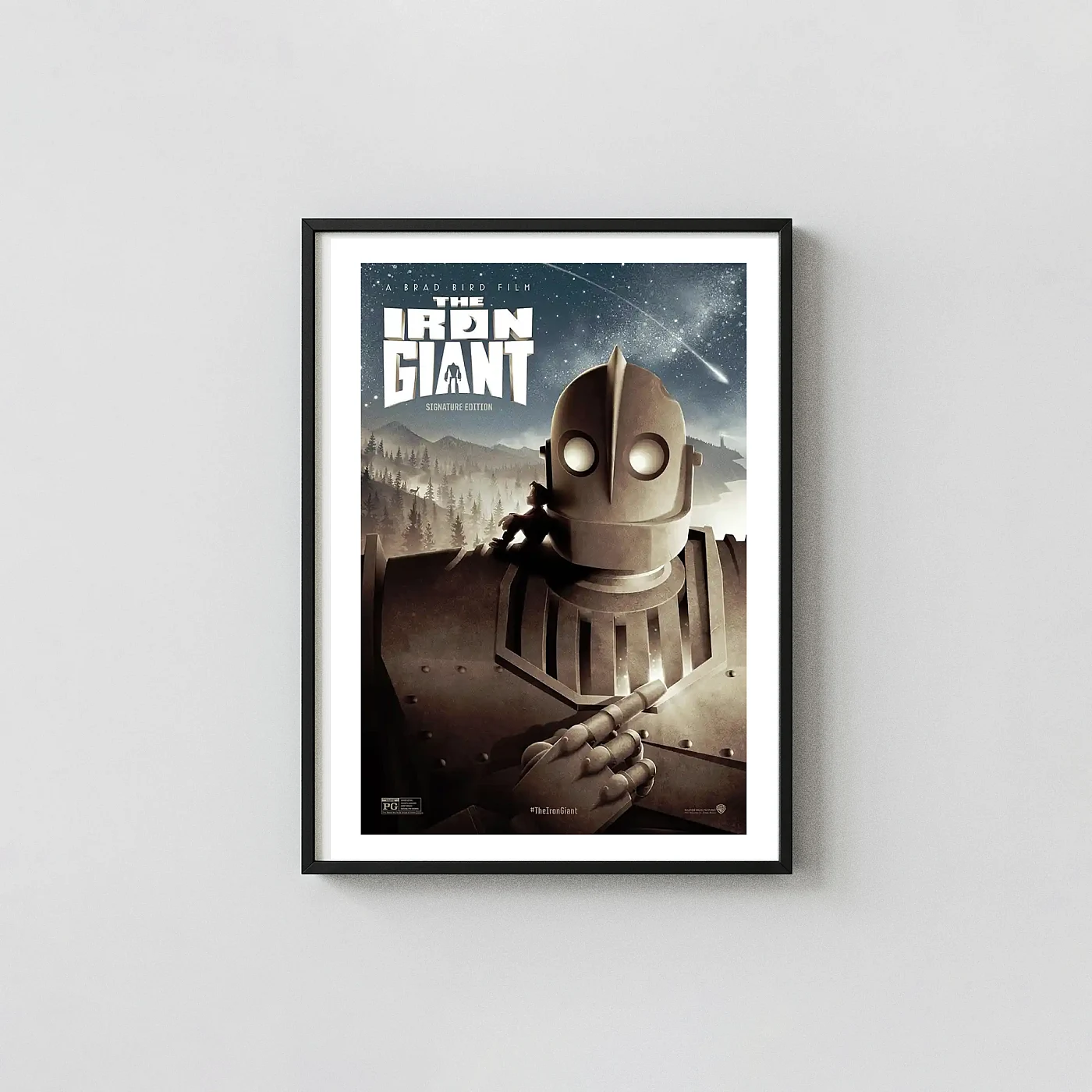 The Iron Giant (1999) Poster — Animated Sci-Fi Friendship Movie Posters xe2x80x93 Portrait Frame Wall Art Mockup | MerchFuse
