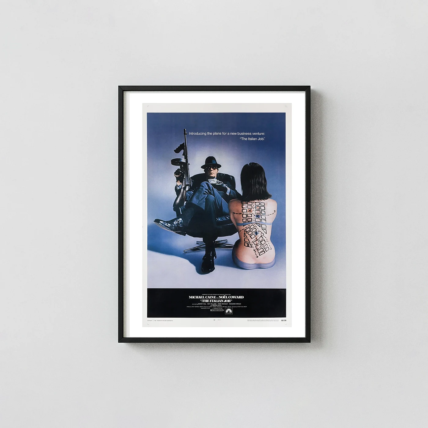 The Italian Job (1969) Movie Poster — Classic Heist Comedy Action & Adventure Movie Posters xe2x80x93 Portrait Frame Wall Art Mockup | MerchFuse