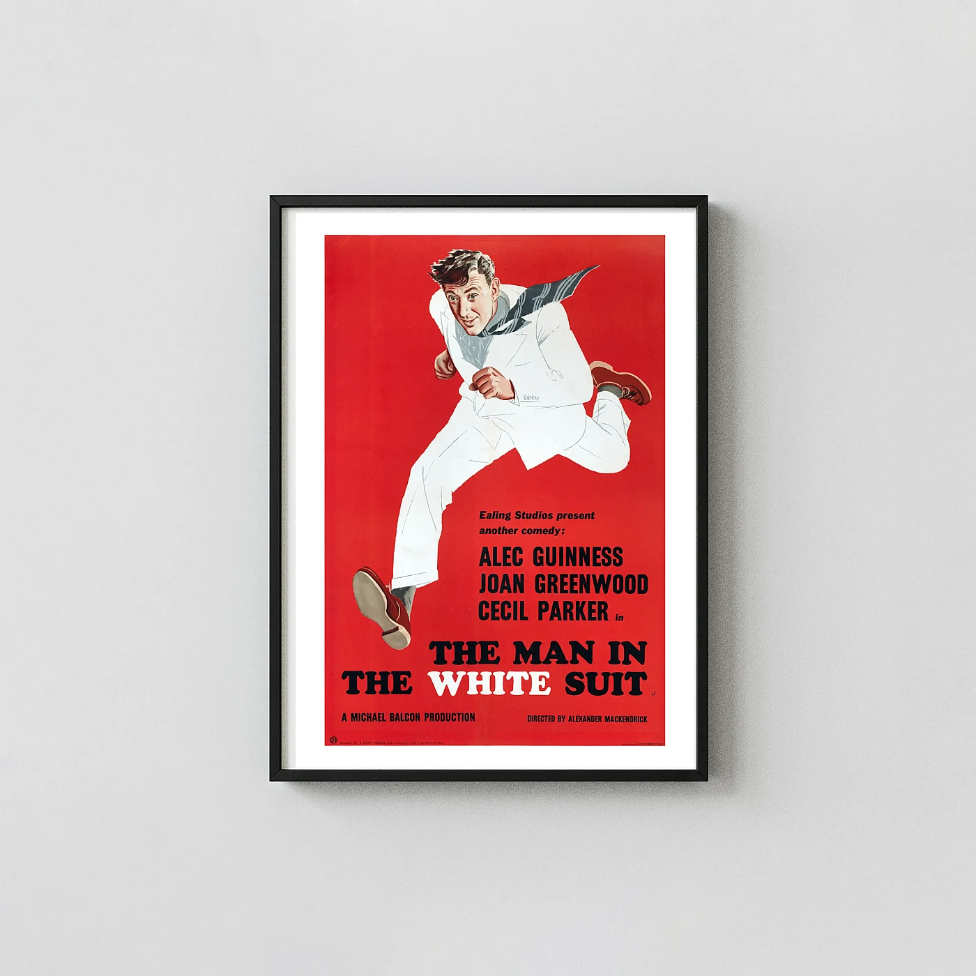 The Man in the White Suit (1951) Alec Guinness Poster – Vintage Ealing Wall Horror Movies Posters xe2x80x93 Portrait Frame Wall Art Mockup | MerchFuse