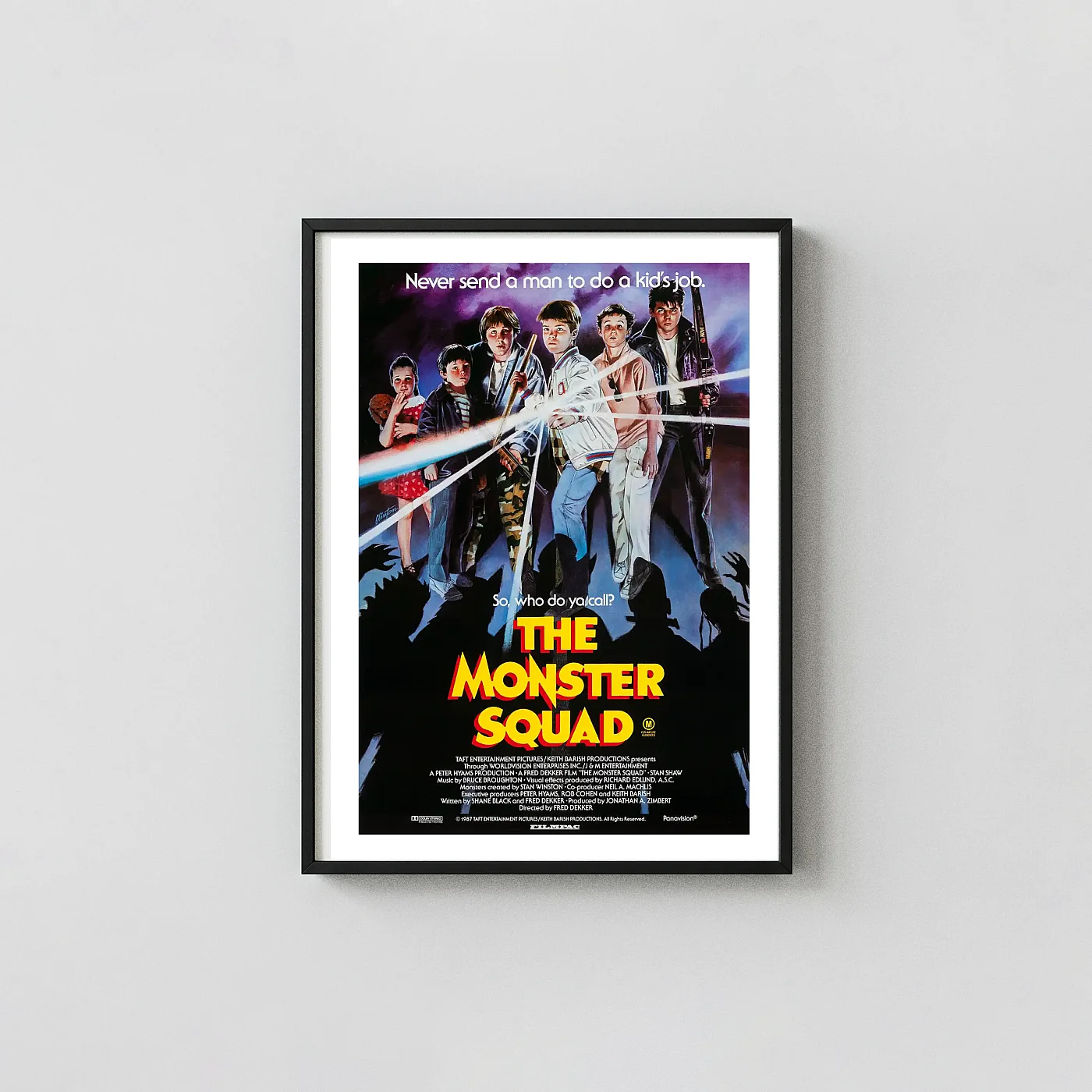 The Monster Squad (1987) Cult Horror Poster – 80s Wall Horror Movies Posters xe2x80x93 Portrait Frame Wall Art Mockup | MerchFuse