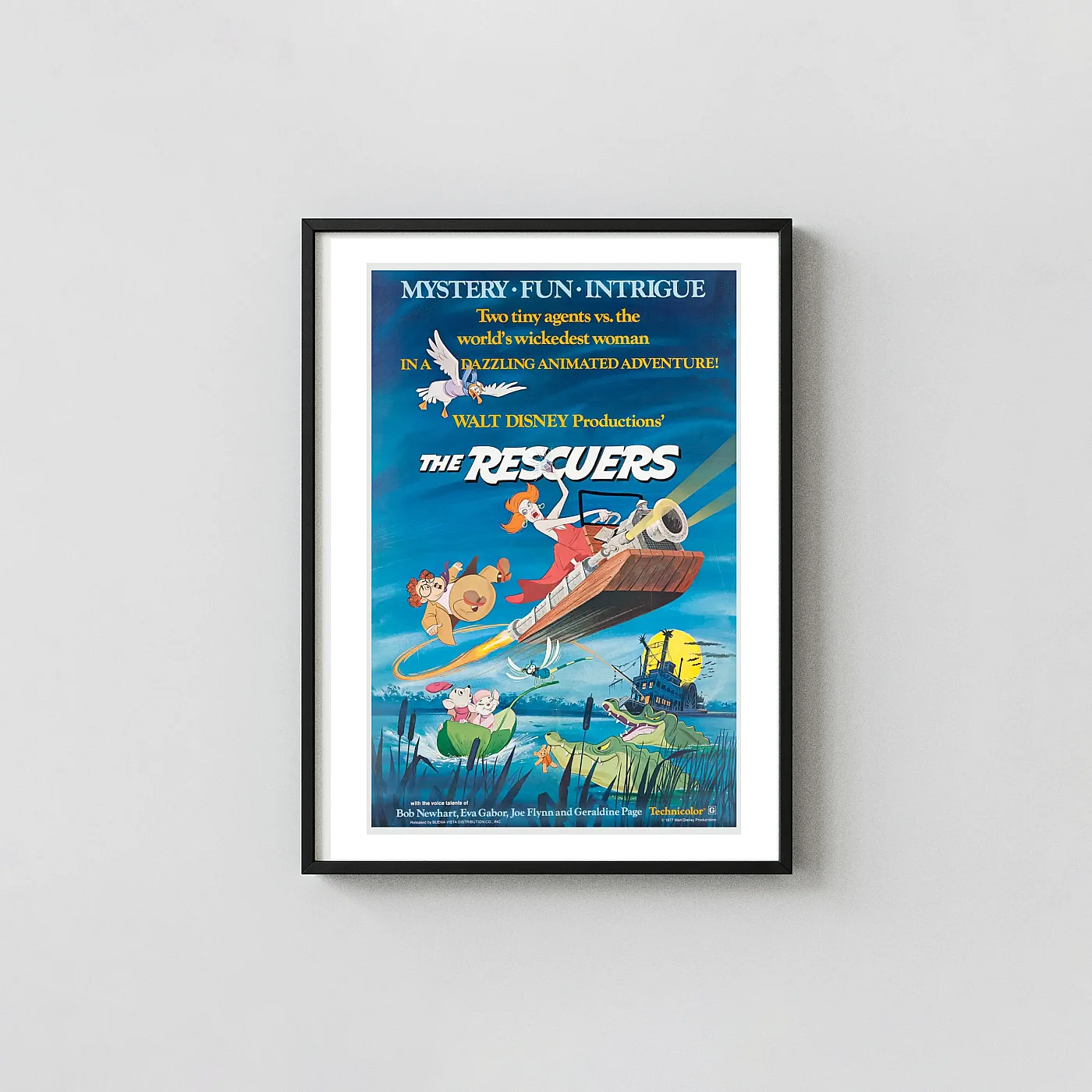 The Rescuers (1977) Movie Poster — Disney Animation Wall Action & Adventure Movie Posters xe2x80x93 Portrait Frame Wall Art Mockup | MerchFuse