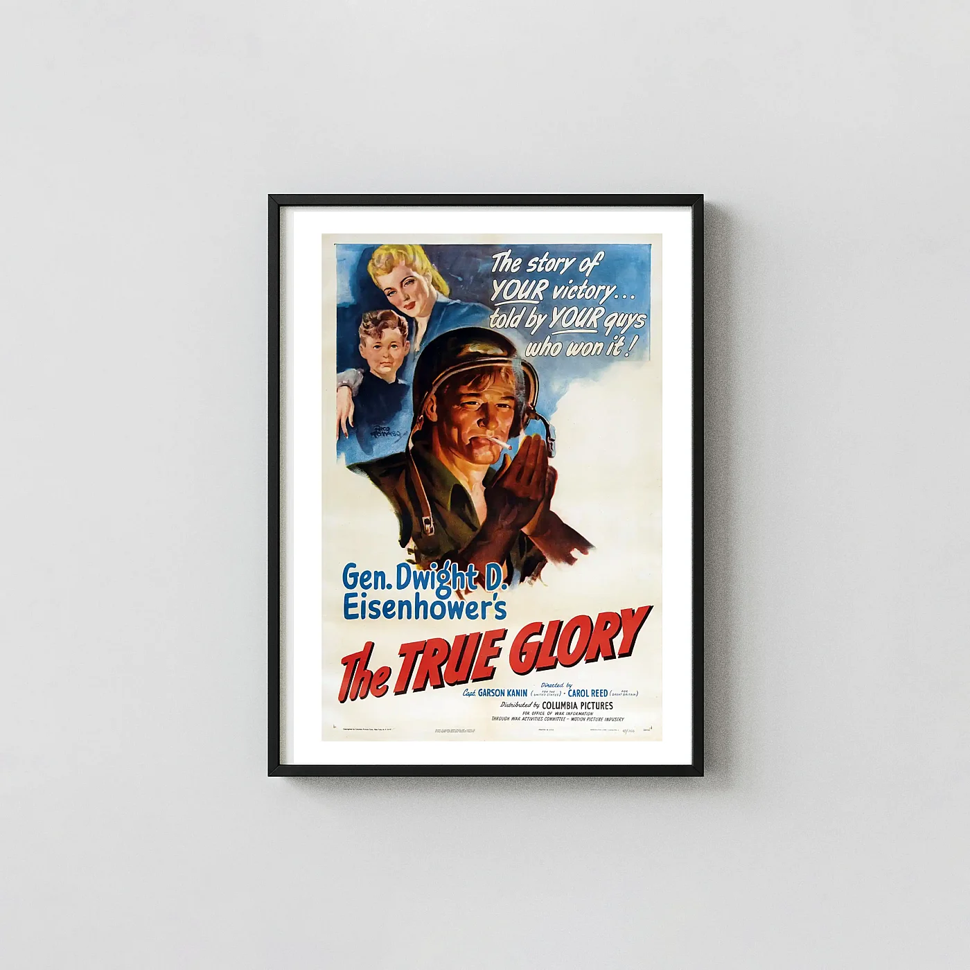 The True Glory (1945) Movie Poster β WWII Documentary Wall Movie Posters xe2x80x93 Portrait Frame Wall Art Mockup | MerchFuse