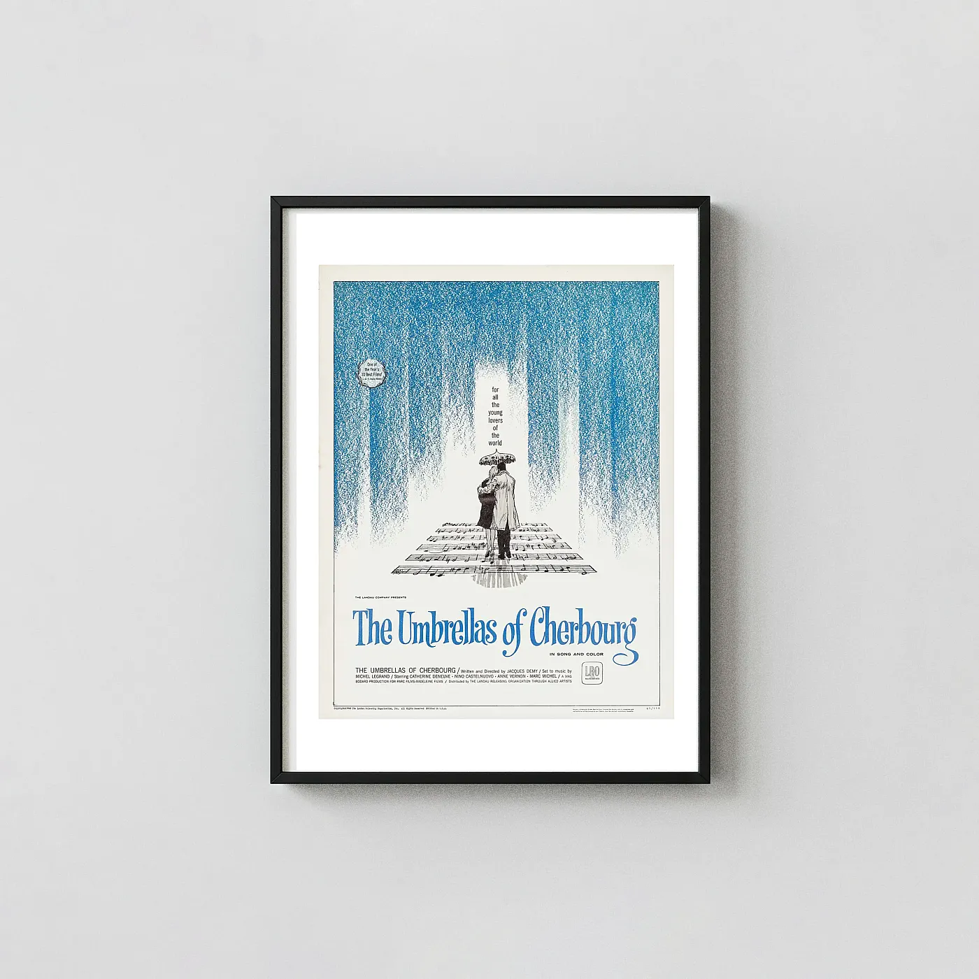 The Umbrellas of Cherbourg (1964) Poster β French Musical Movie Posters xe2x80x93 Portrait Frame Wall Art Mockup | MerchFuse