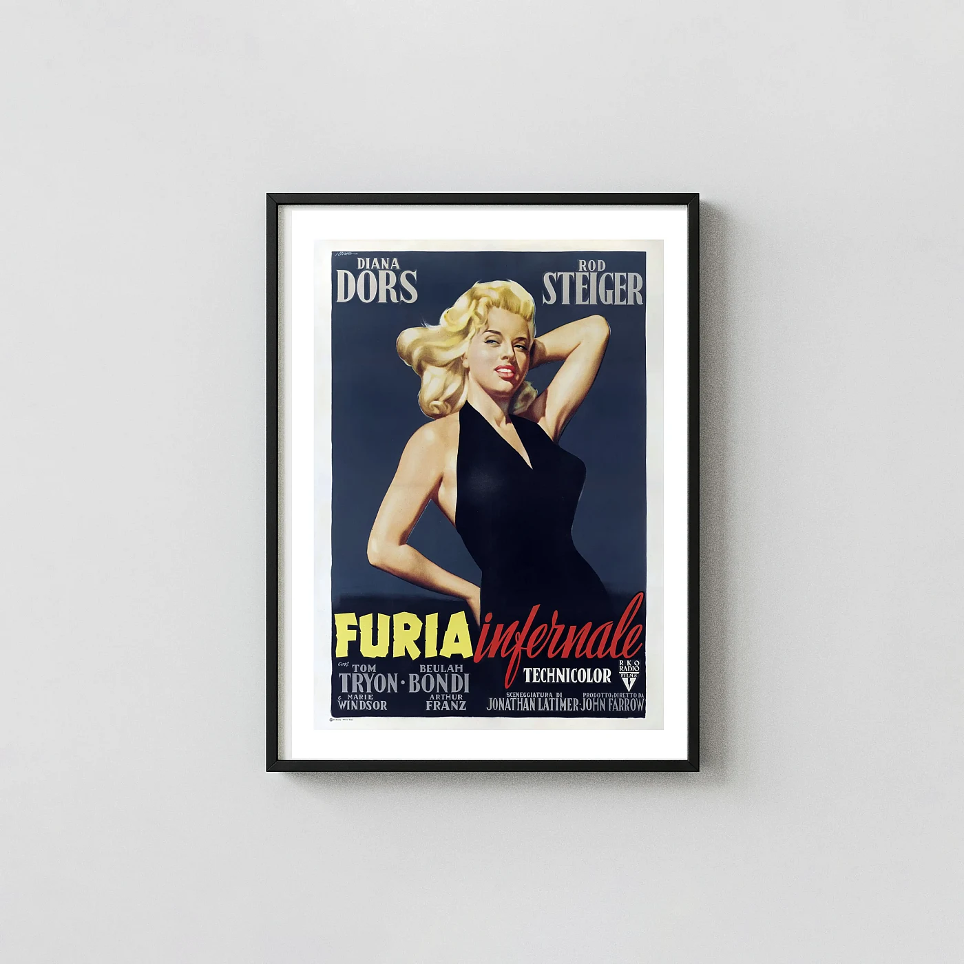The Unholy Wife (1957) Italian Poster β Film Noir Wall Movie Posters xe2x80x93 Portrait Frame Wall Art Mockup | MerchFuse
