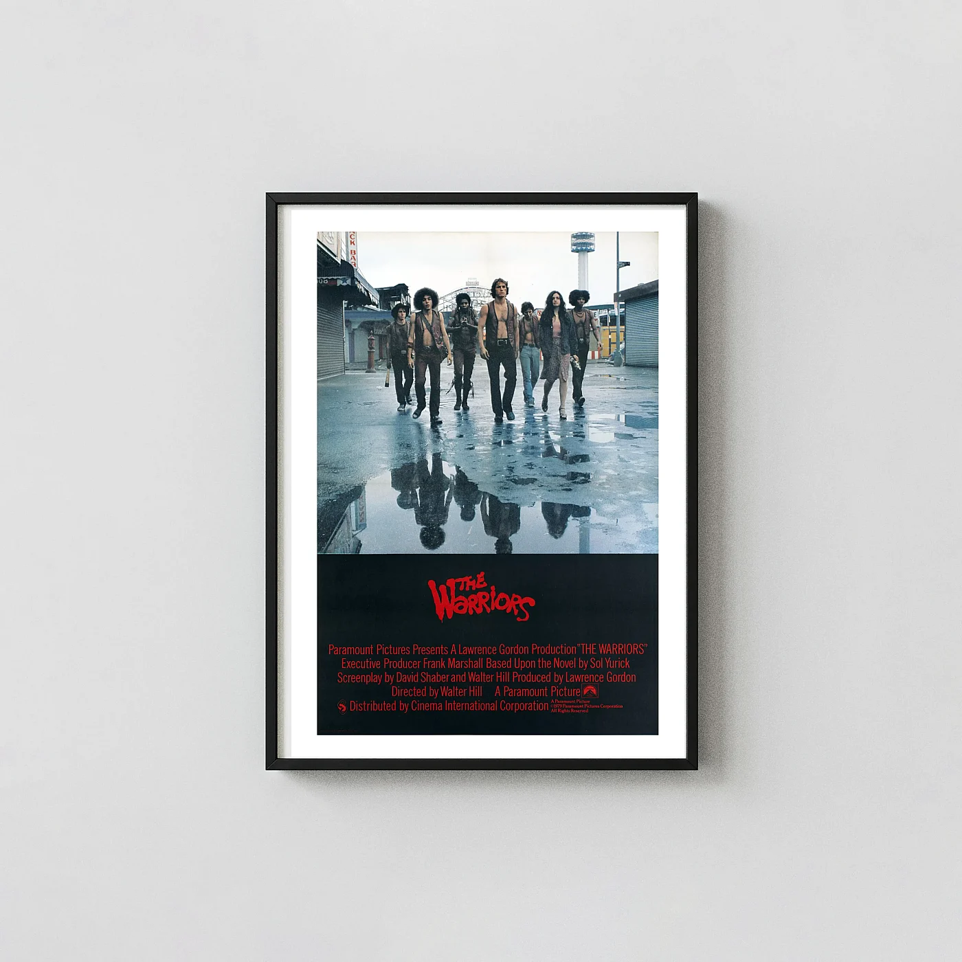The Warriors (1979) British Poster — Cult Action Film Cult Classic Movies Posters xe2x80x93 Portrait Frame Wall Art Mockup | MerchFuse