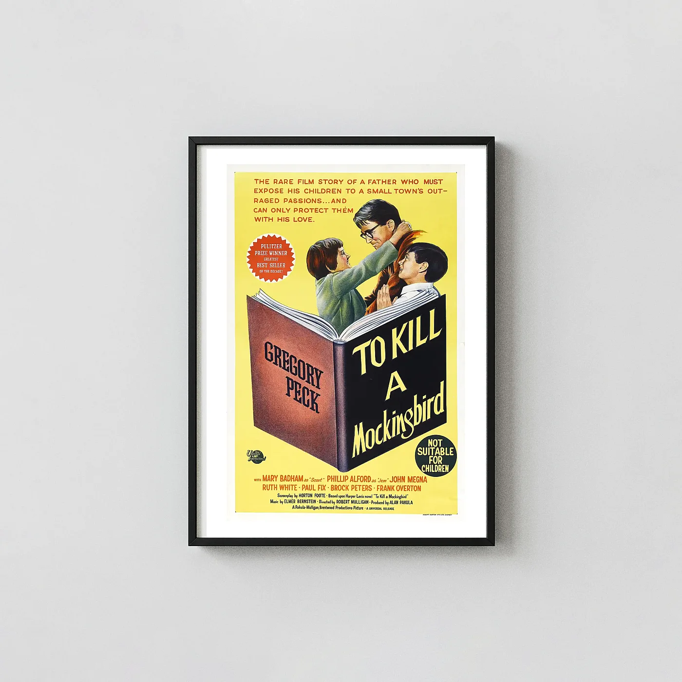 To Kill a Mockingbird (1962) Film Print — Atticus Finch Movie Posters xe2x80x93 Portrait Frame Wall Art Mockup | MerchFuse