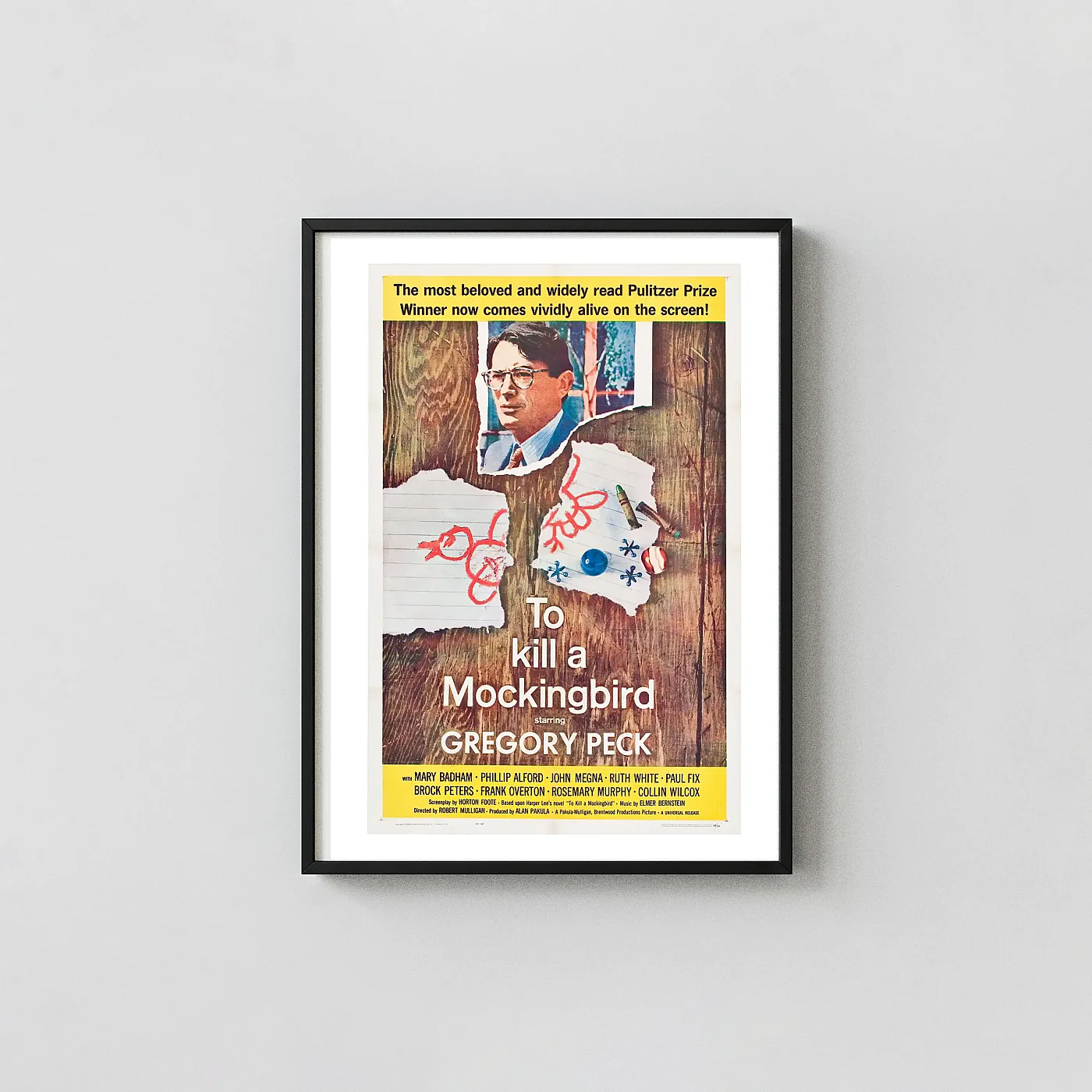 To Kill a Mockingbird (1962) Movie Poster — Classic Drama Movie Posters xe2x80x93 Portrait Frame Wall Art Mockup | MerchFuse