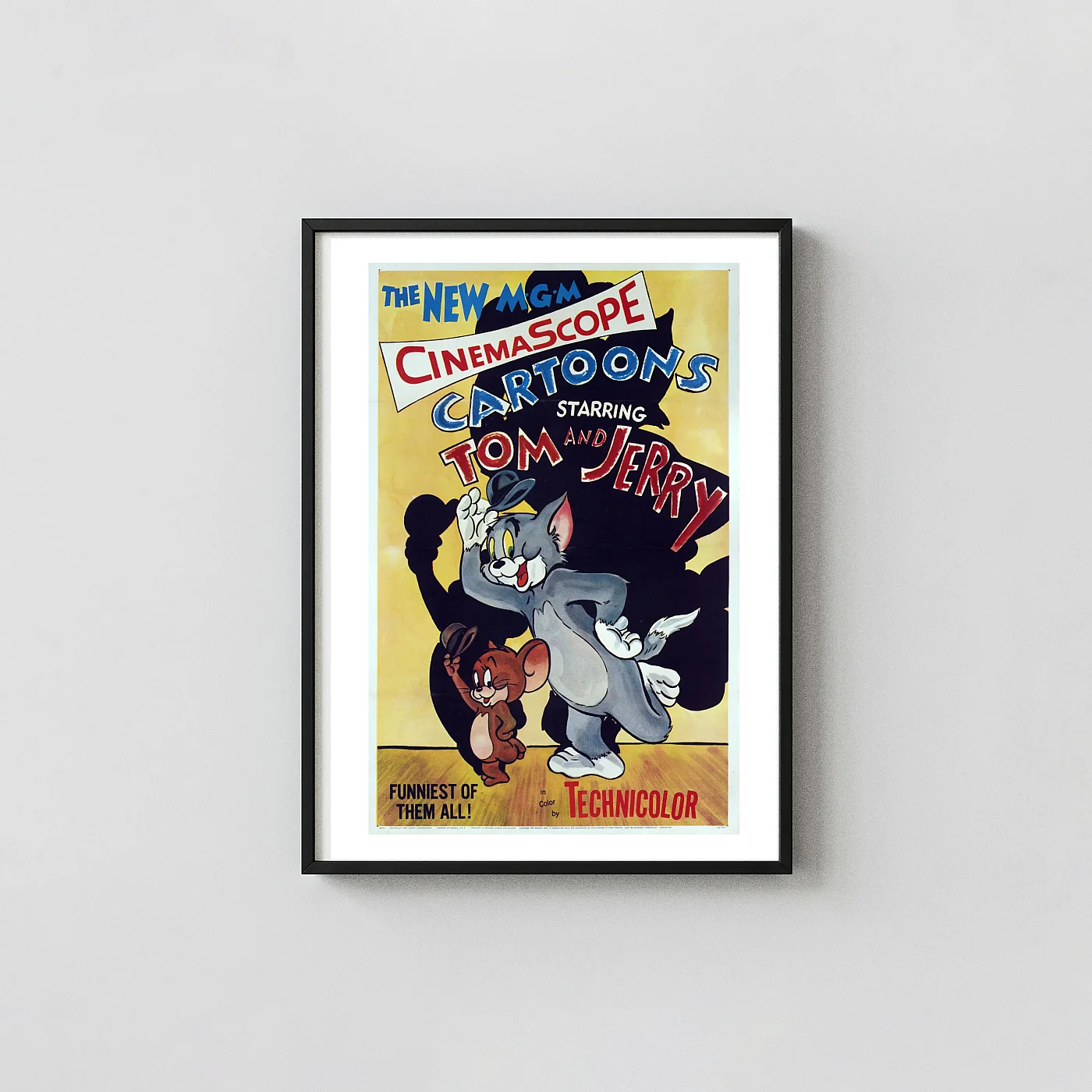 Tom and Jerry (1955) Movie Poster — MGM Cartoon Wall Movie Posters xe2x80x93 Portrait Frame Wall Art Mockup | MerchFuse