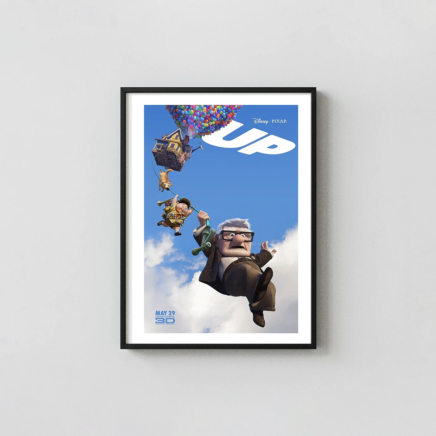 Up (2009) Movie Poster - Pixar Adventure Wall Movie Posters xe2x80x93 Portrait Frame Wall Art Mockup | MerchFuse