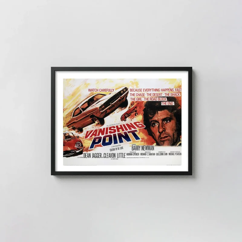Vanishing Point Movie Poster, 1971 British Vintage Wall Art Print